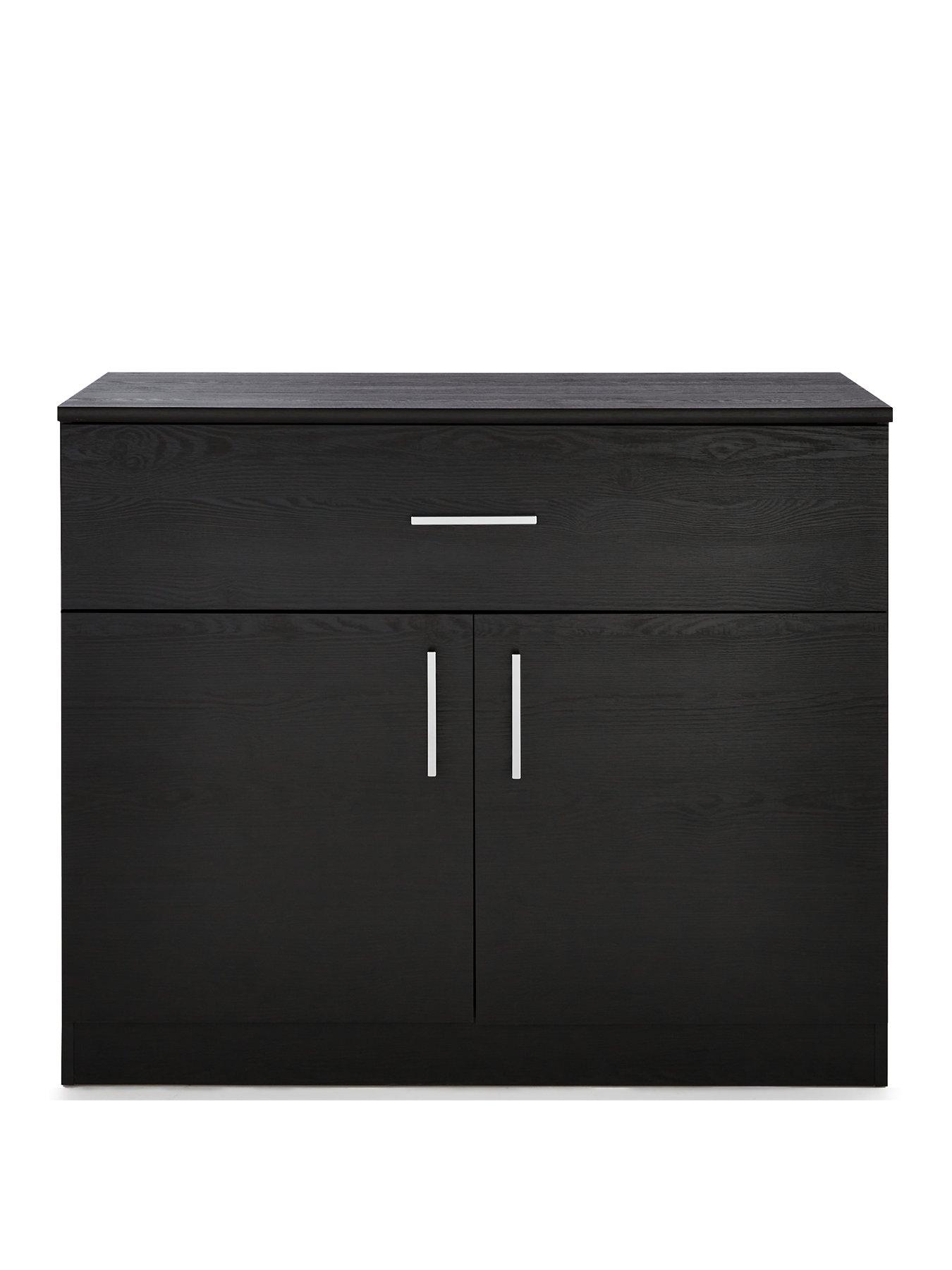 Image 2 of 7 of Everyday Panama 2 Door, 1 Drawer Compact&nbsp;Sideboard - Black&nbsp;- FSC&reg; Certified