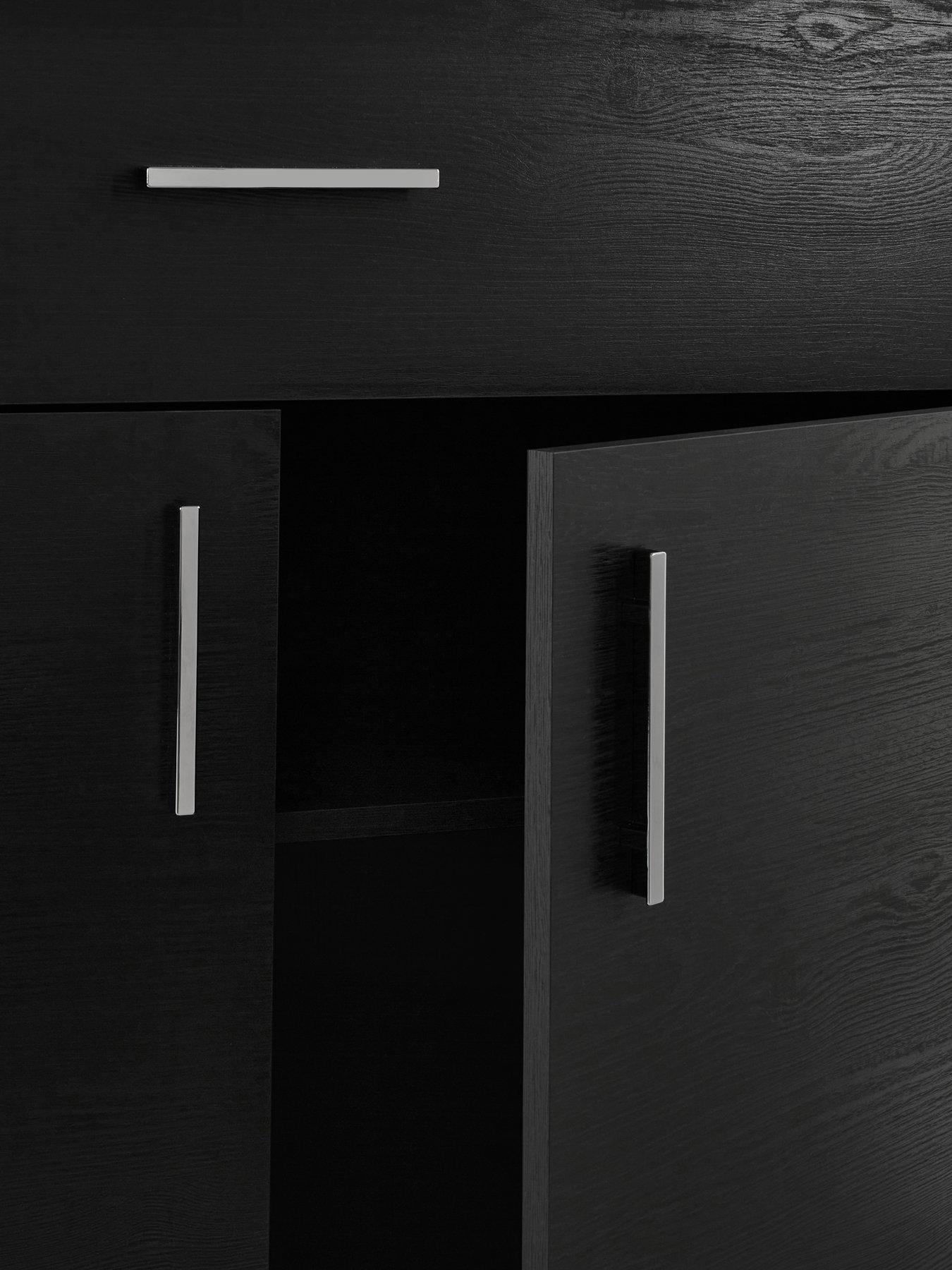 Image 5 of 7 of Everyday Panama 2 Door, 1 Drawer Compact&nbsp;Sideboard - Black&nbsp;- FSC&reg; Certified