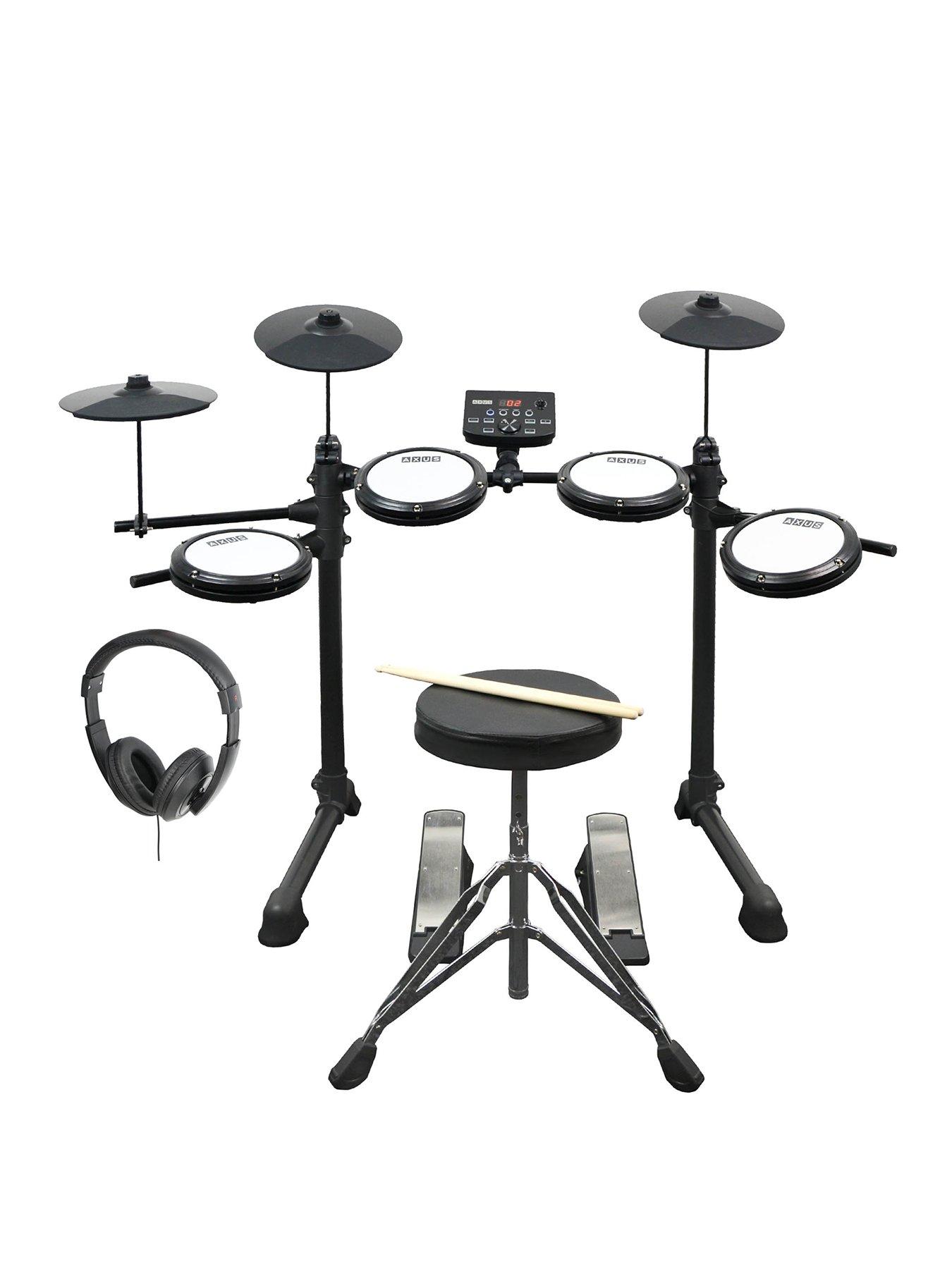 Image 1 of 7 of Axus Axus Electronic Digital Drum Kit Package with Stool, Sticks and Headphones