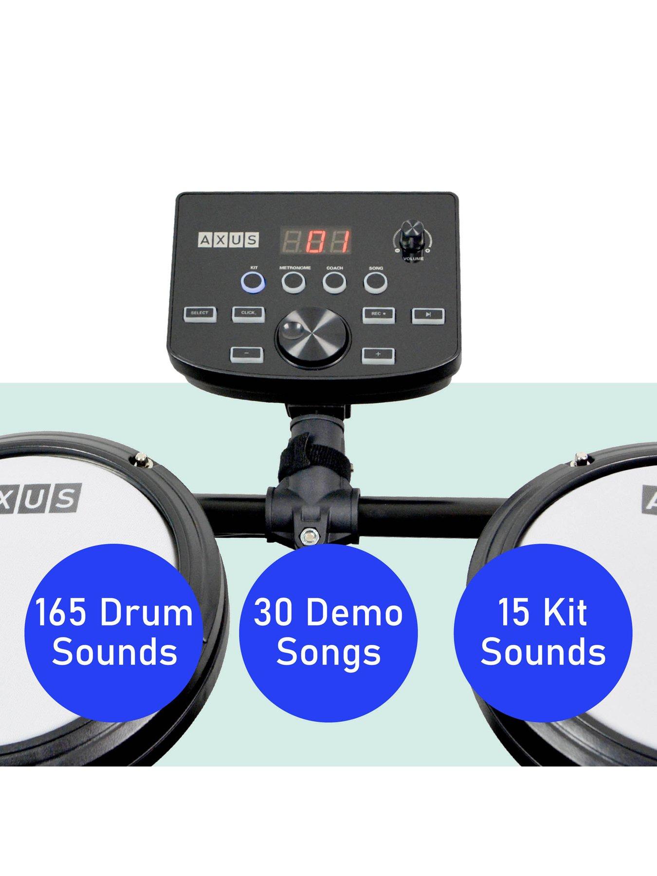 Image 3 of 7 of Axus Axus Electronic Digital Drum Kit Package with Stool, Sticks and Headphones