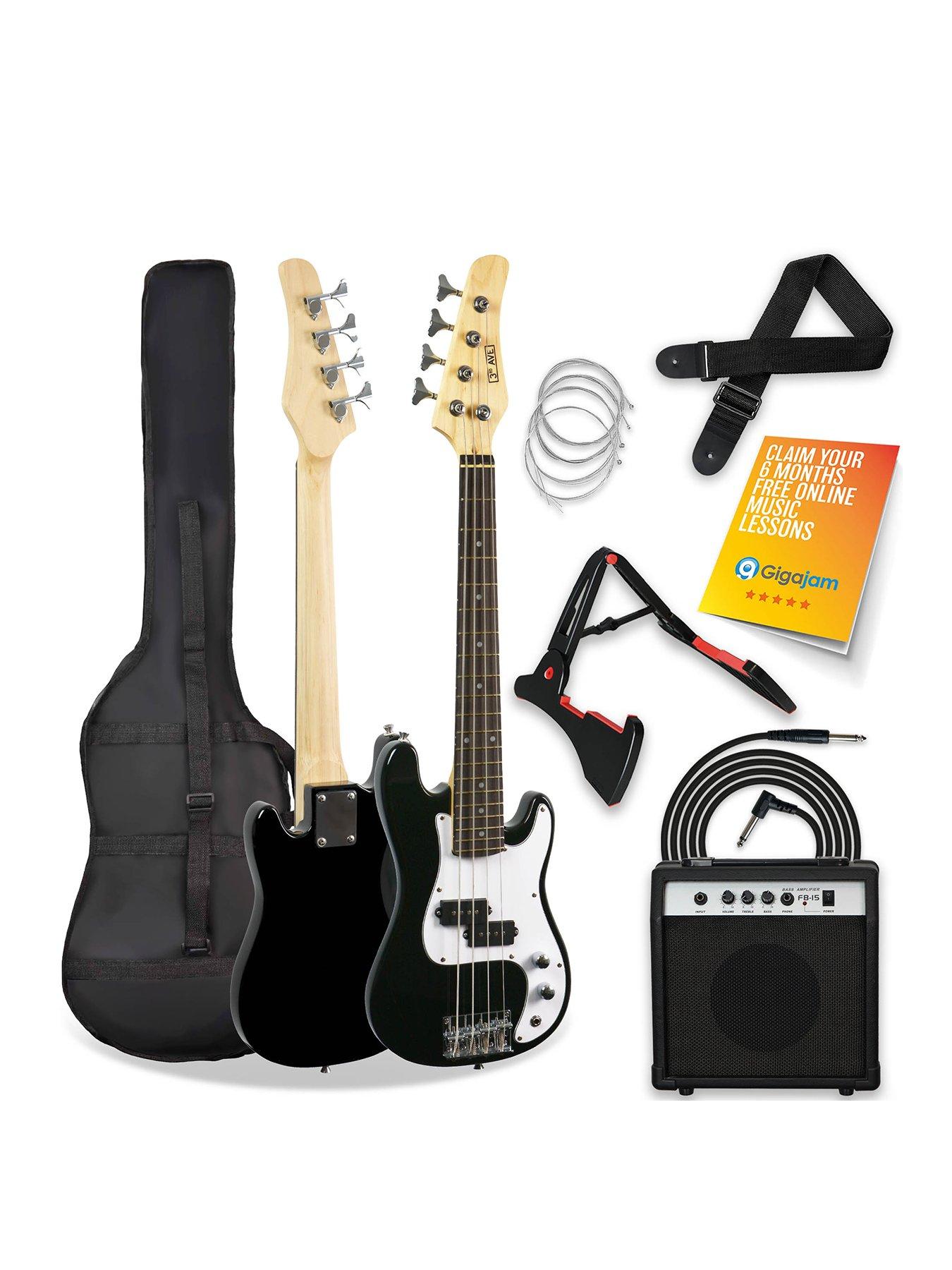 undefined 3rd Avenue 3/4 Short Scale Bass Guitar Starter Pack - Black
