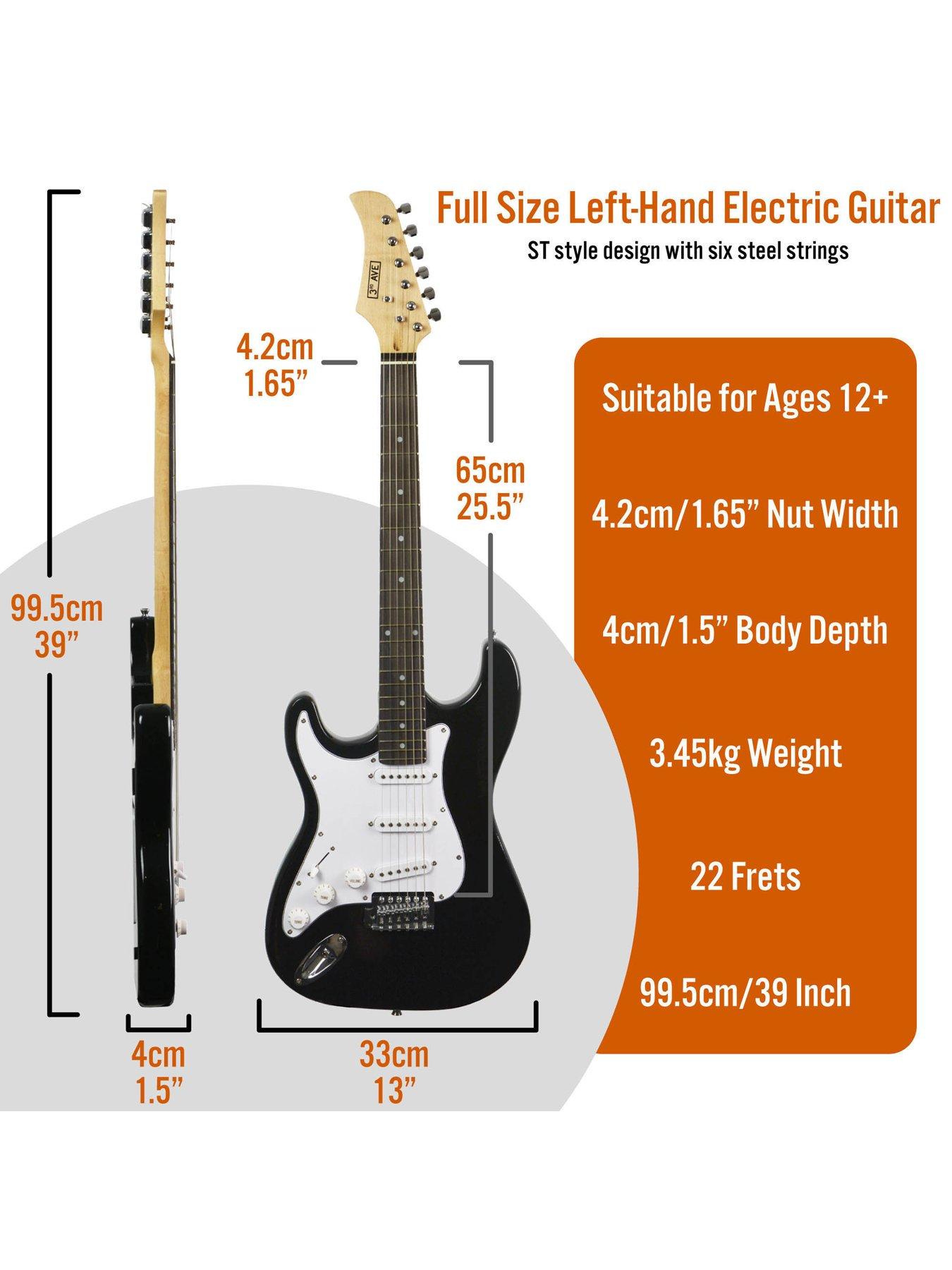 Image 2 of 4 of 3rd Avenue Left-Handed Electric Guitar Full Size with Amp - 6 Months FREE Lessons - Black