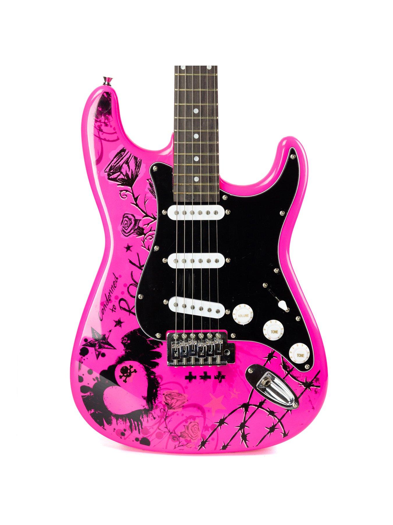Image 3 of 7 of Jaxville Pink Punk Electric Guitar Kit with Amp
