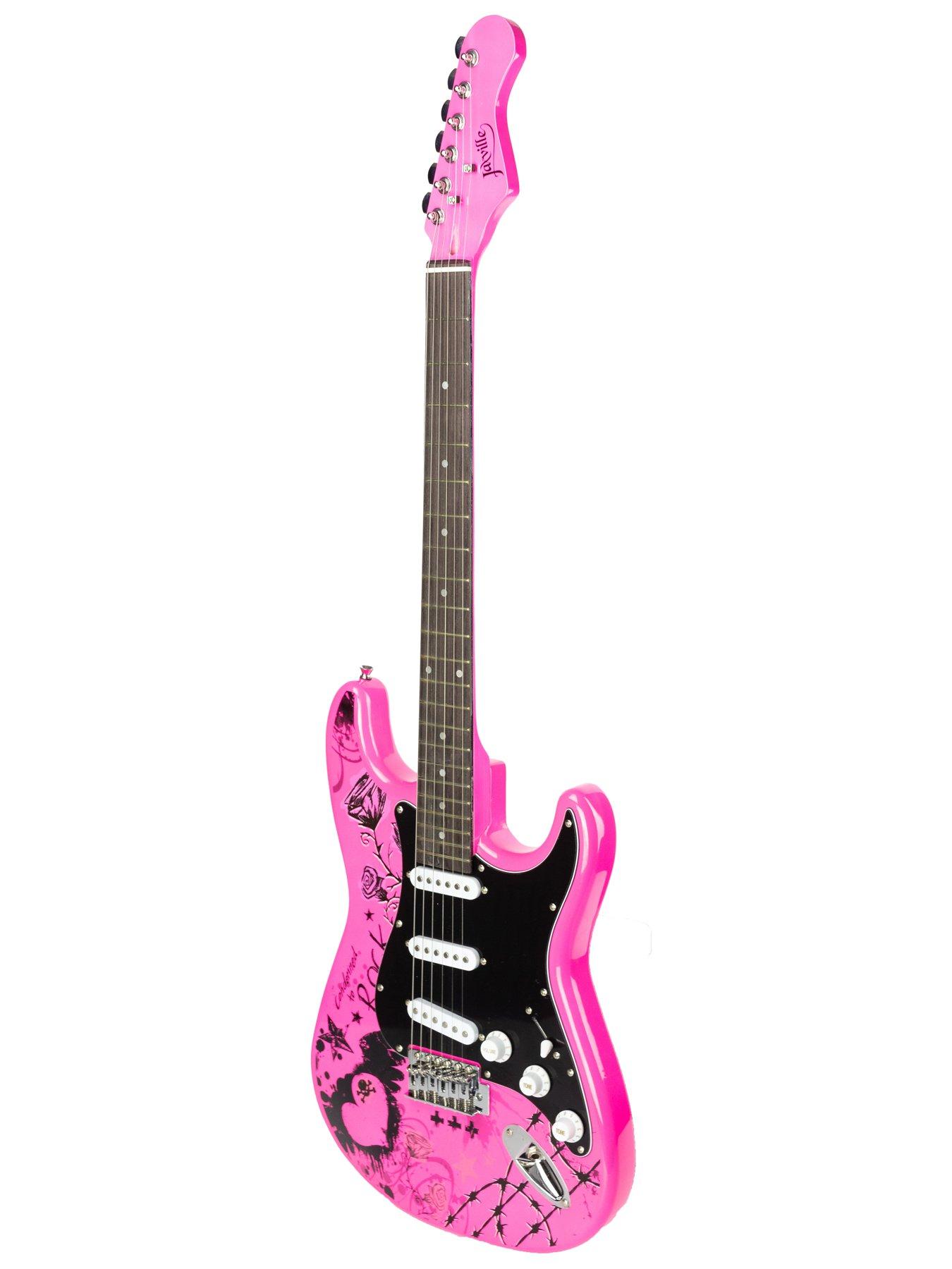 Image 7 of 7 of Jaxville Pink Punk Electric Guitar Kit with Amp