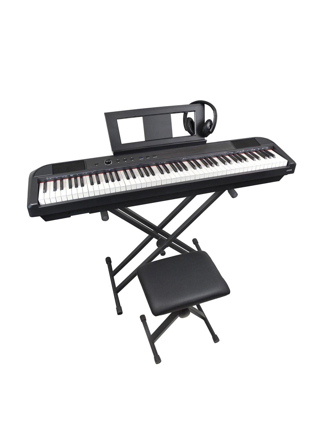 Image 1 of 7 of Axus Axus 88 Key Portable Digital Piano Package in Black with Stand, Headphones and Bench