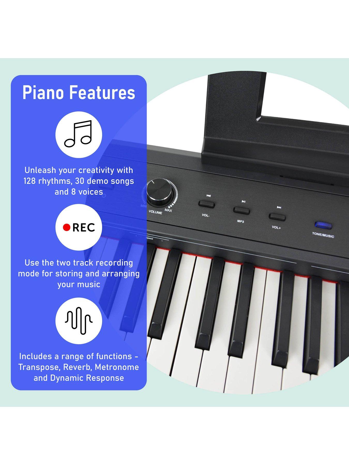 Image 3 of 7 of Axus Axus 88 Key Portable Digital Piano Package in Black with Stand, Headphones and Bench