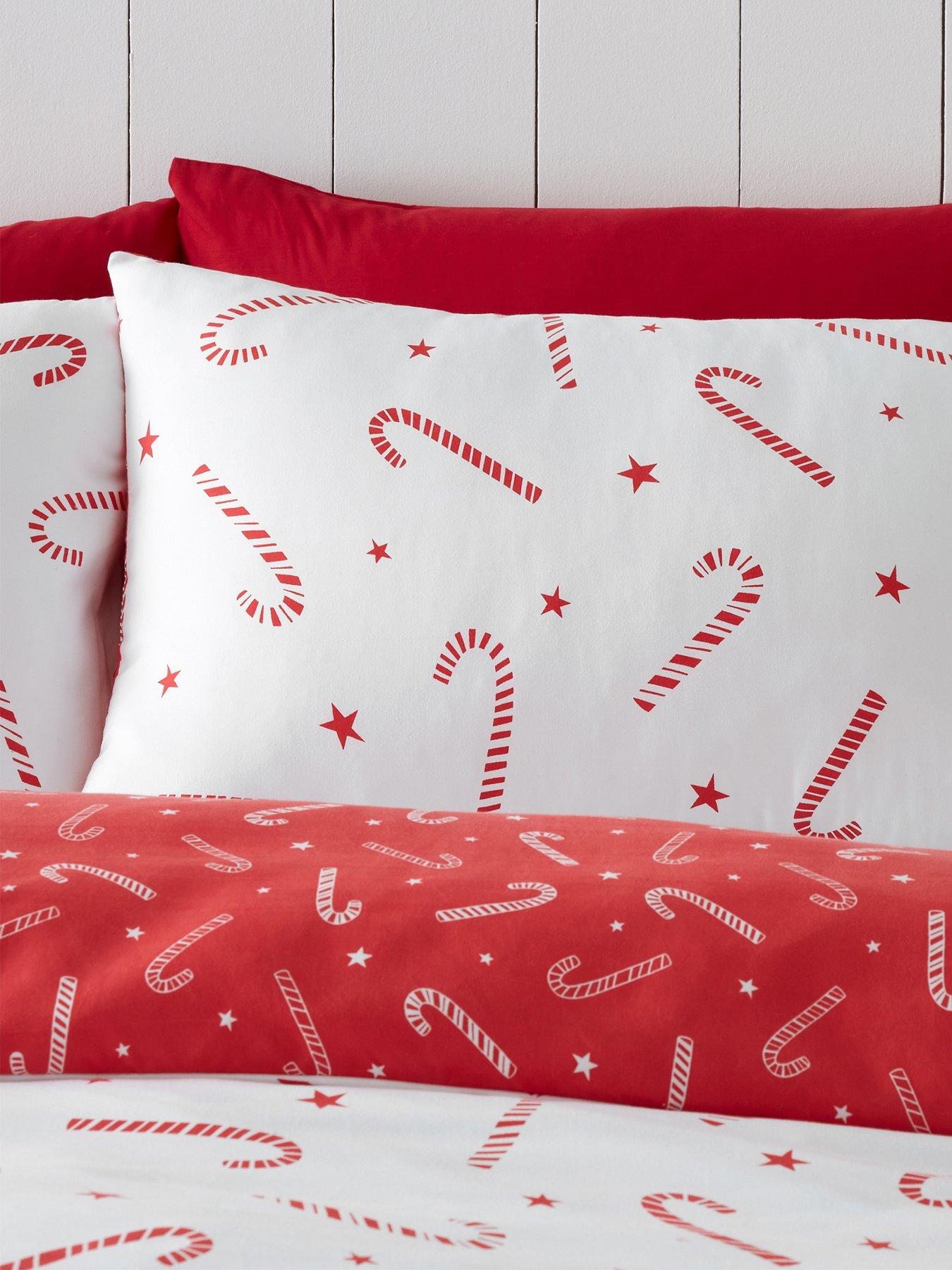 Image 4 of 6 of Catherine Lansfield Christmas Candy Cane Duvet Cover&nbsp;Set