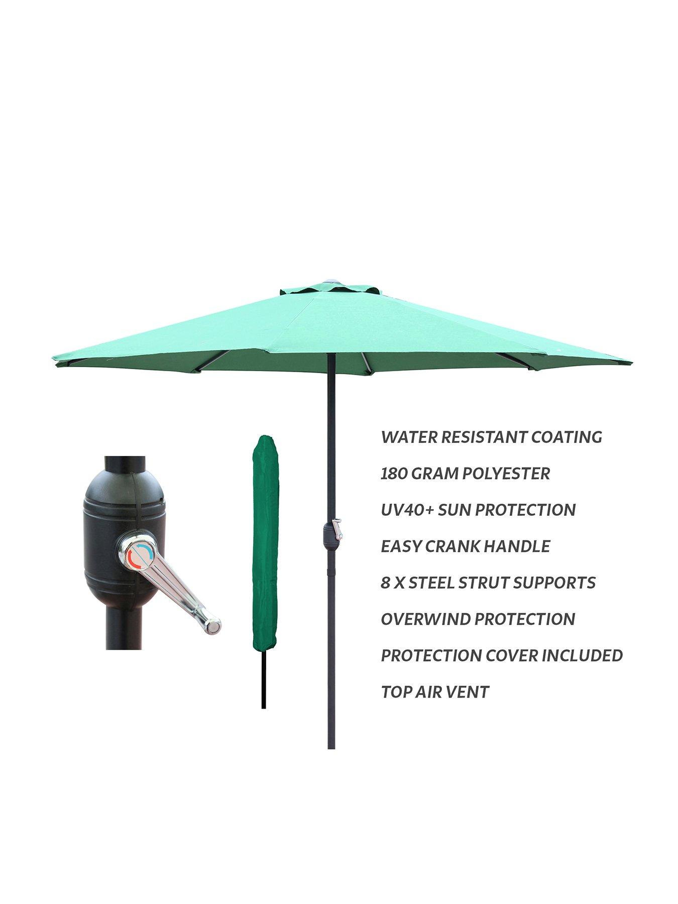 glamhaus-glamhaus-green-garden-table-parasol-umbrella-27m-with-crank-handle-uv40-protection-includes-protection-cover-robust-steelstillFront