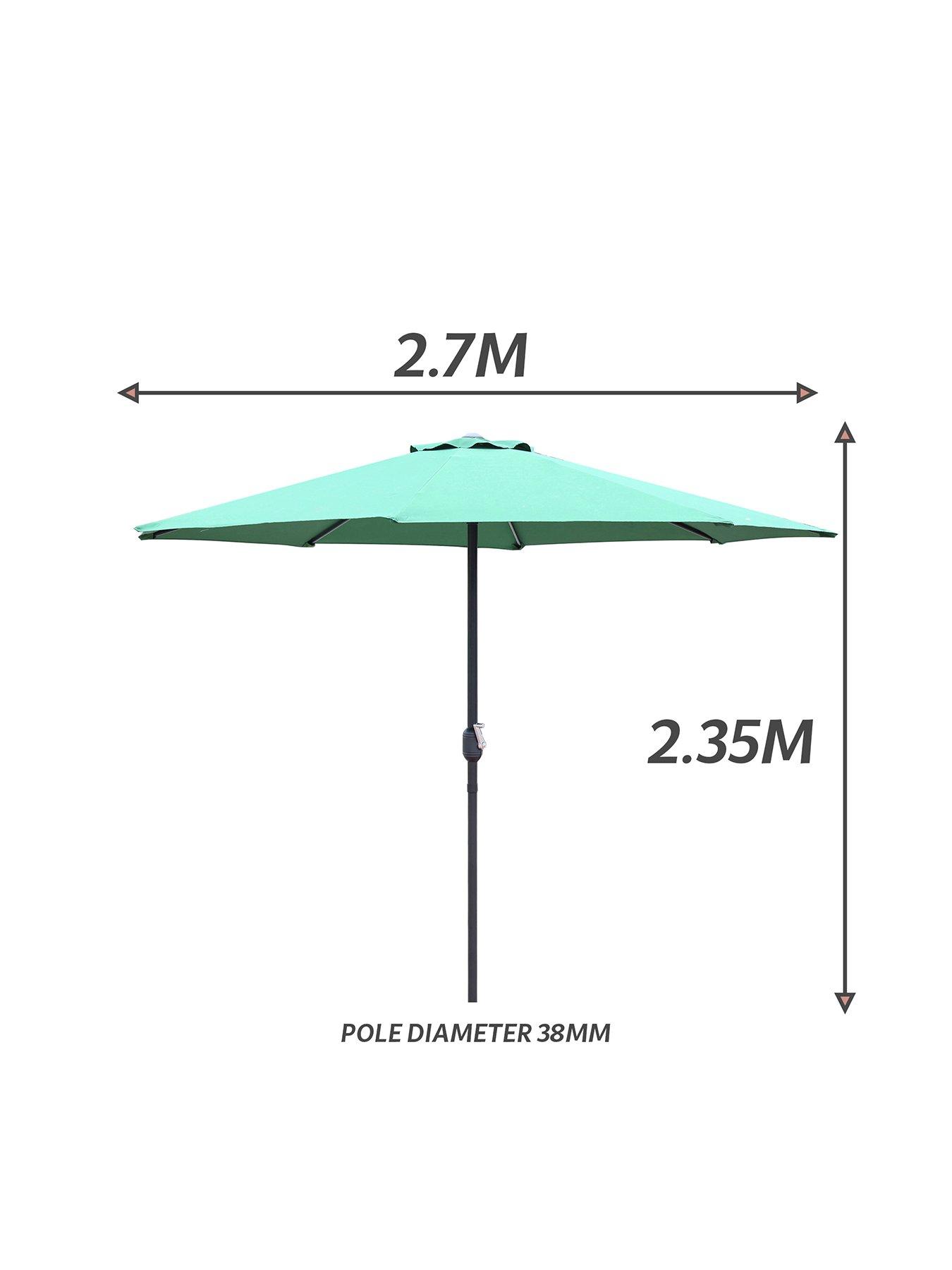 glamhaus-glamhaus-green-garden-table-parasol-umbrella-27m-with-crank-handle-uv40-protection-includes-protection-cover-robust-steelback