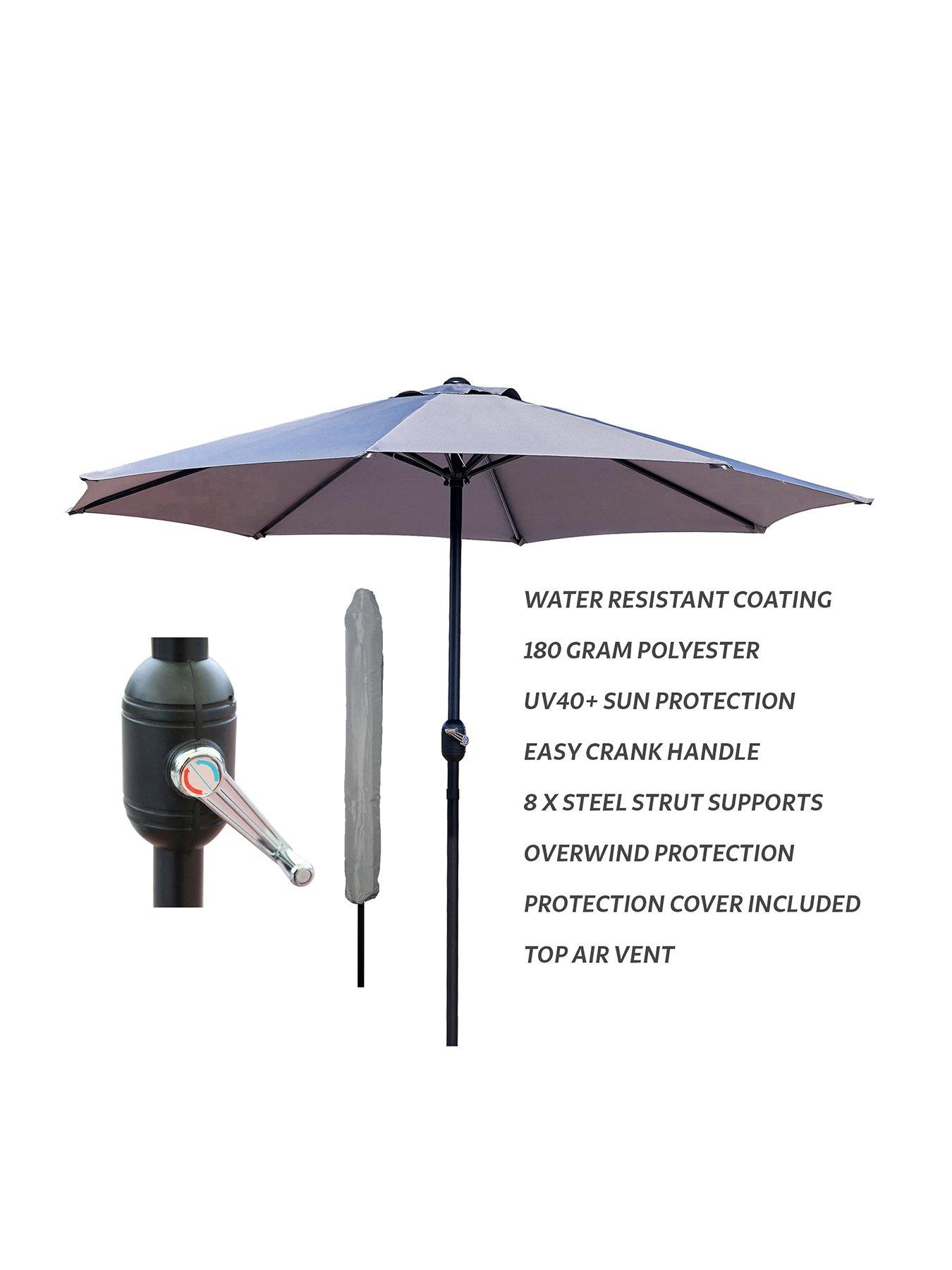 glamhaus-glamhaus-light-grey-garden-table-parasol-umbrella-27m-with-crank-handle-uv40-protection-includes-protection-cover-robust-steelstillFront