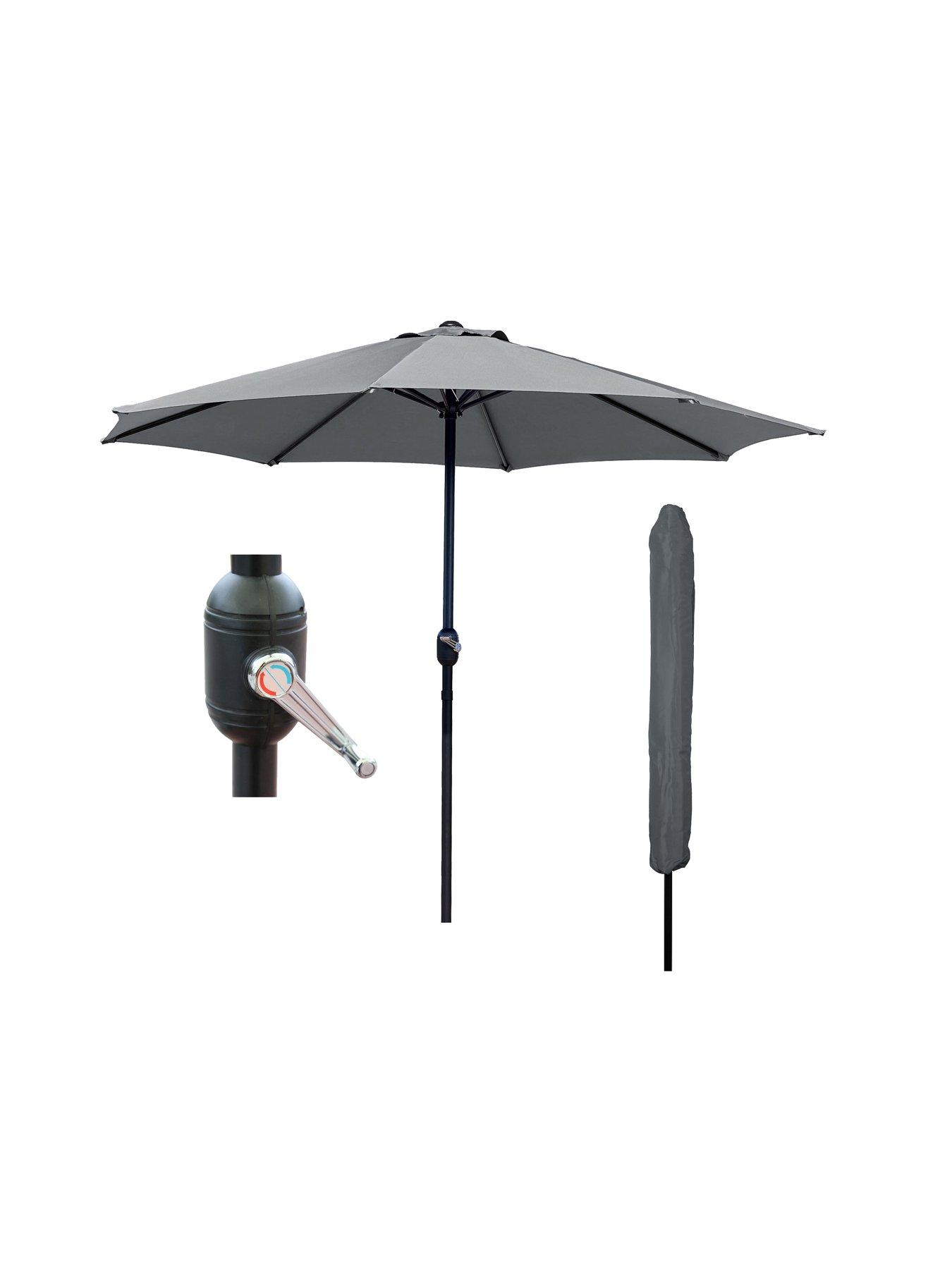 glamhaus-glamhaus-dark-grey-garden-table-parasol-umbrella-27m-with-crank-handle-uv40-protection-includes-protection-cover-robust-steel