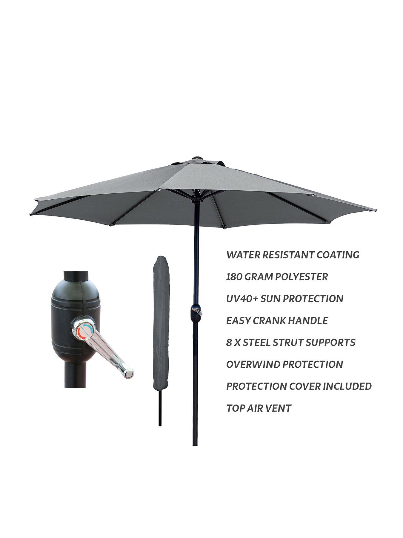 glamhaus-glamhaus-dark-grey-garden-table-parasol-umbrella-27m-with-crank-handle-uv40-protection-includes-protection-cover-robust-steelstillFront