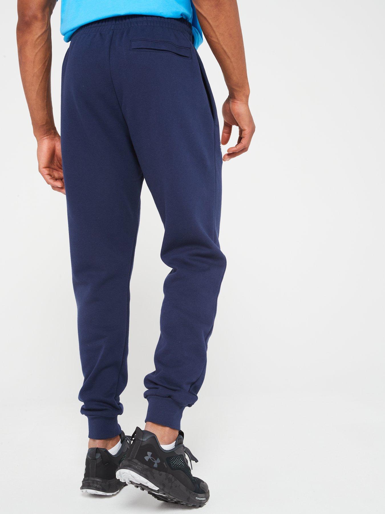 under-armour-mens-training-rival-fleece-joggers-navystillFront