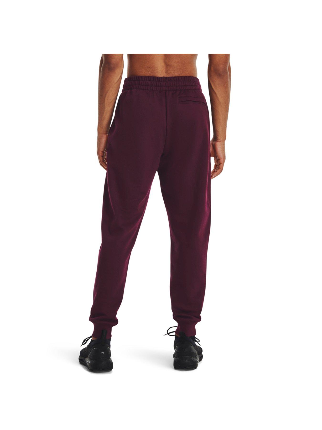 under-armour-mens-training-rival-fleece-joggers-redstillFront