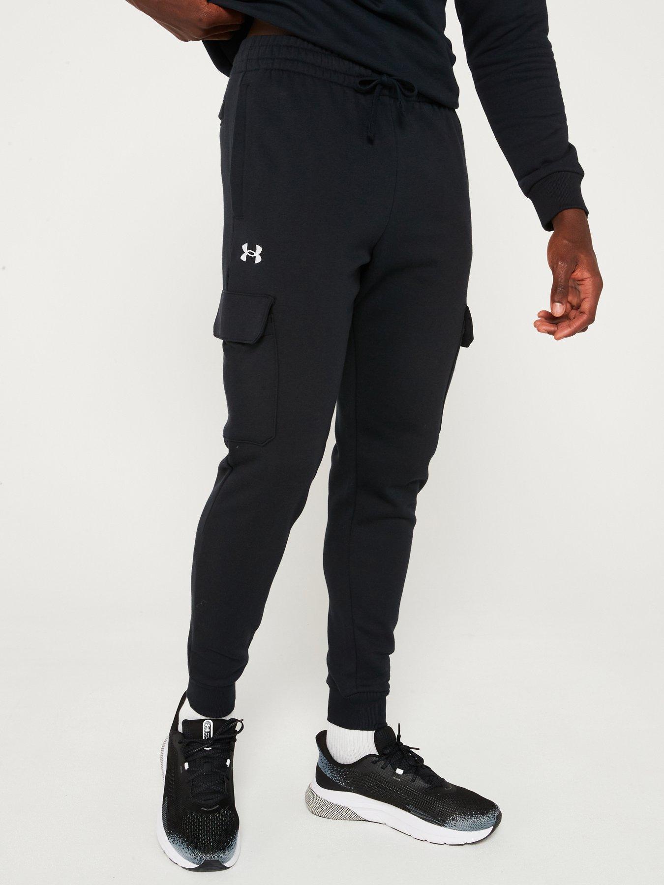 Image 1 of 5 of UNDER ARMOUR Mens Training Rival Fleece Cargo Joggers - Black/White