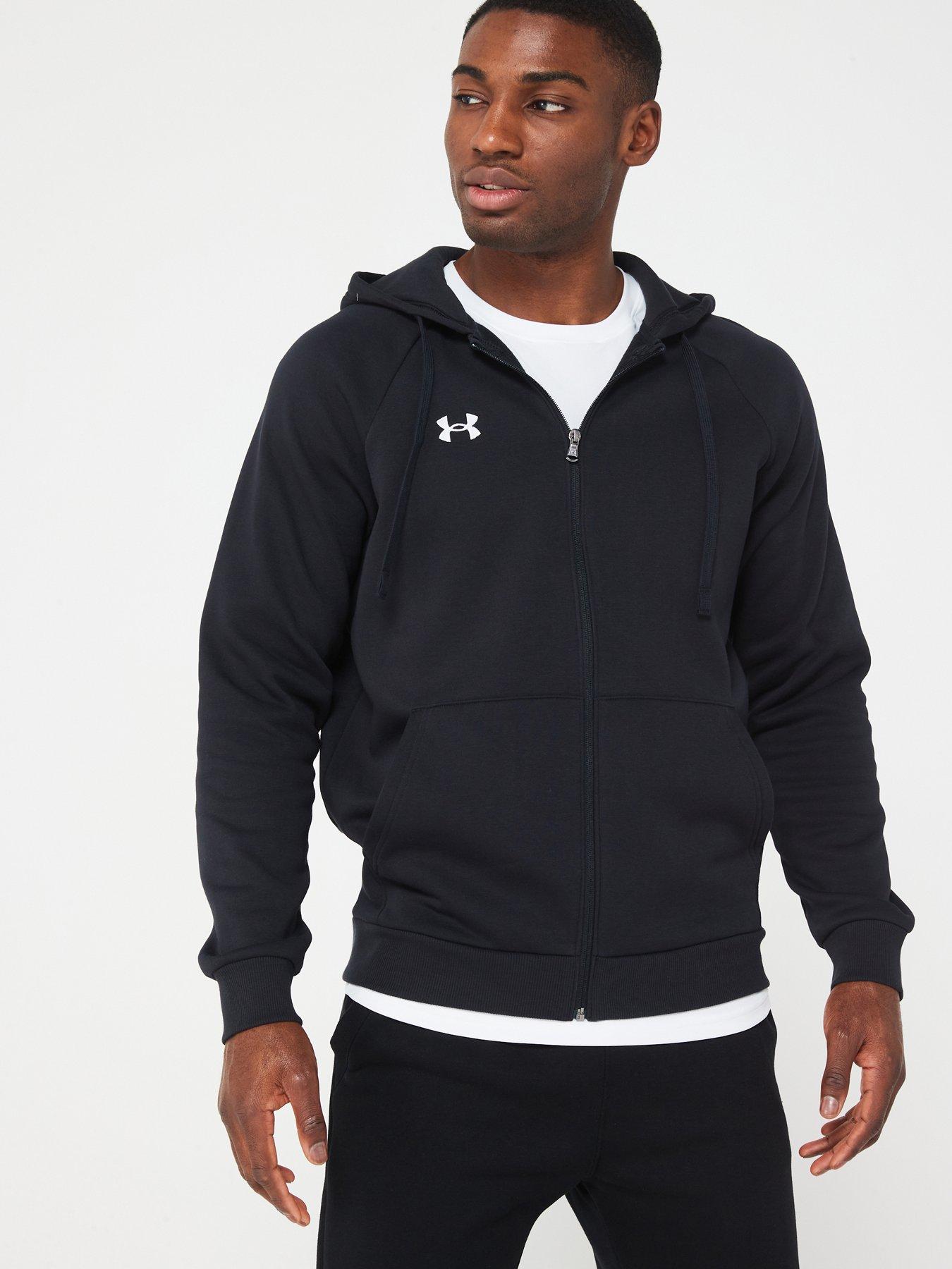 UNDER ARMOUR Mens Training Rival Fleece Full Zip Hoodie - Black