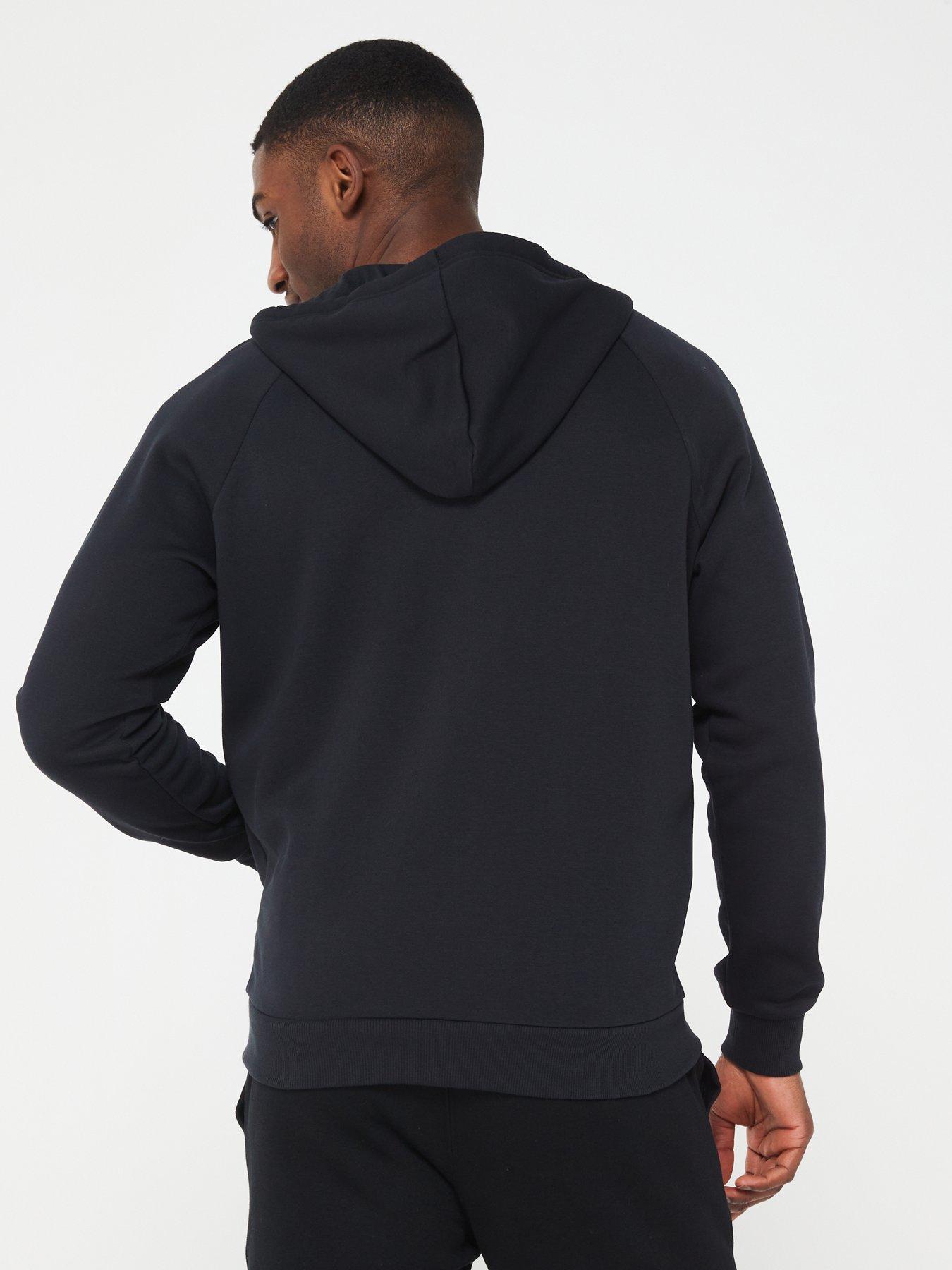 under-armour-mens-training-rival-fleece-full-zip-hoodie-blackwhitestillFront