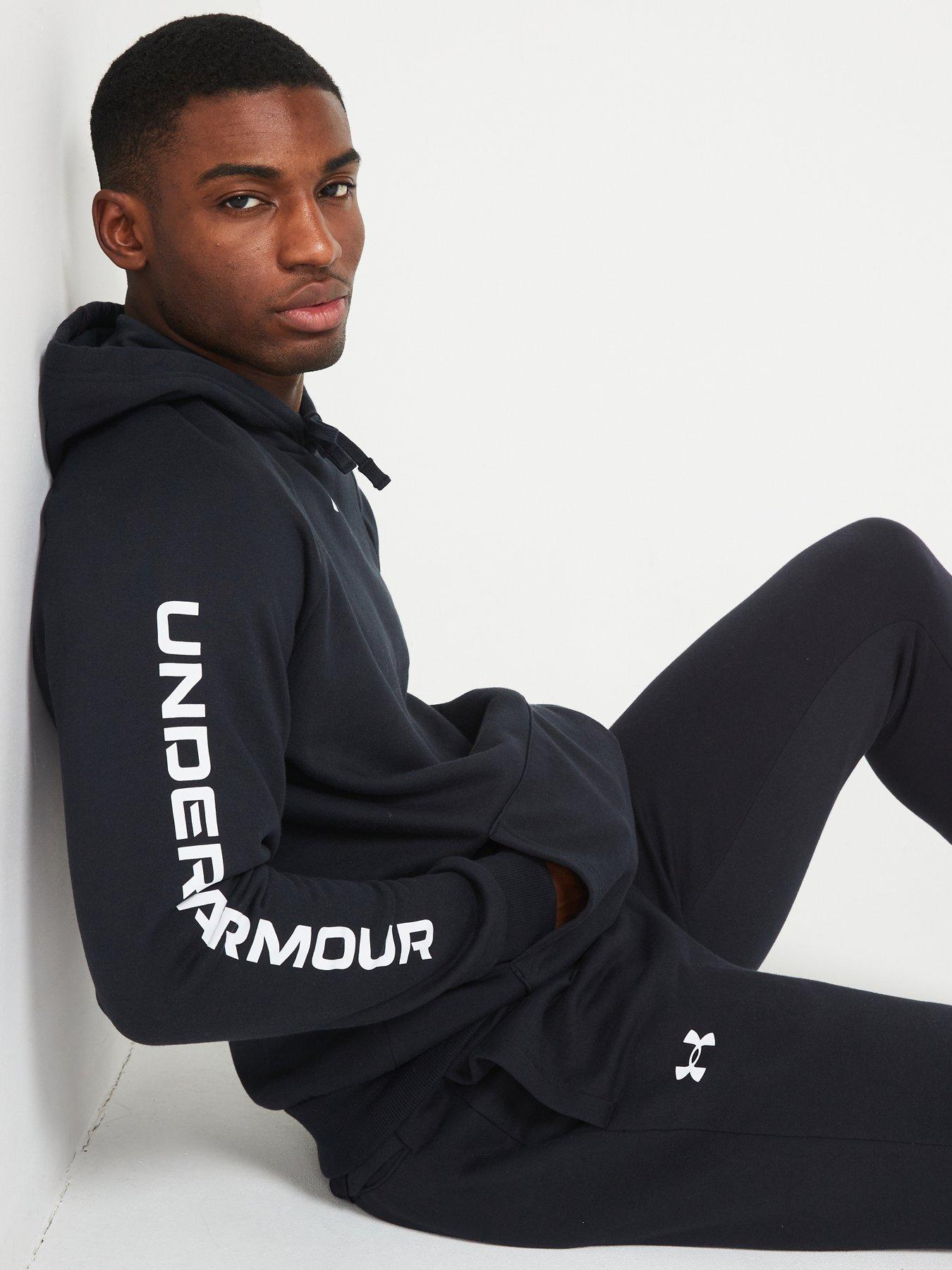 under-armour-mens-training-rival-fleece-tracksuit-blackwhiteoutfit