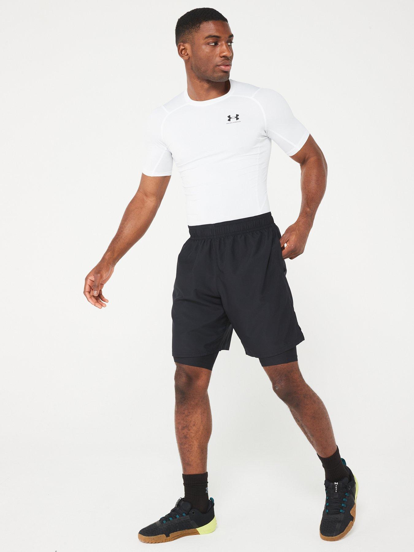 under-armour-mensnbspheatgearreg-armour-long-shorts-blackwhiteoutfit