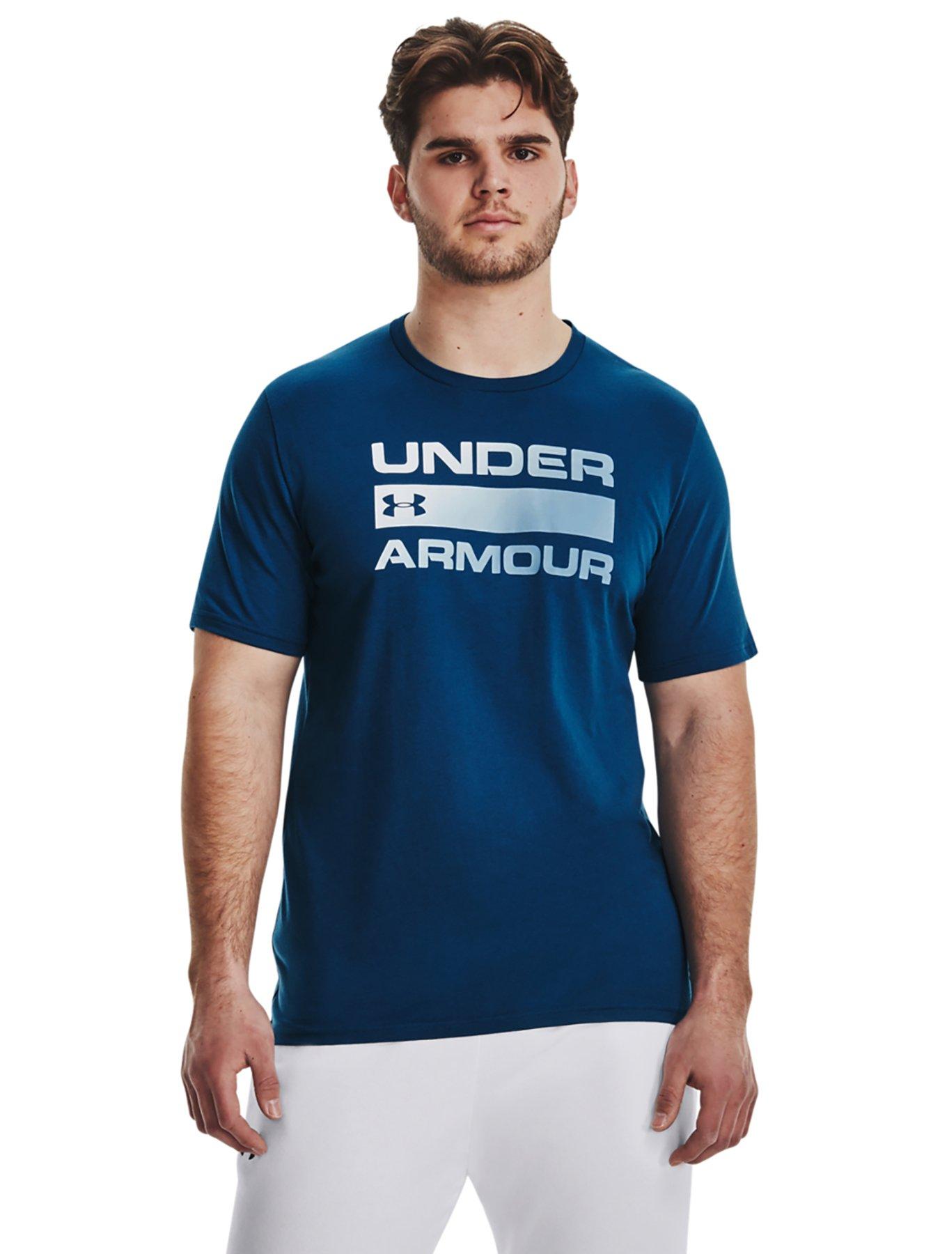 MSRP $33 Under Armour HeatGear Armour Long Sleeve T-Shirt Blue Size XL  (STAINED)