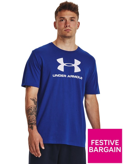 under-armour-mens-training-sportstyle-logo-t-shirt-blue