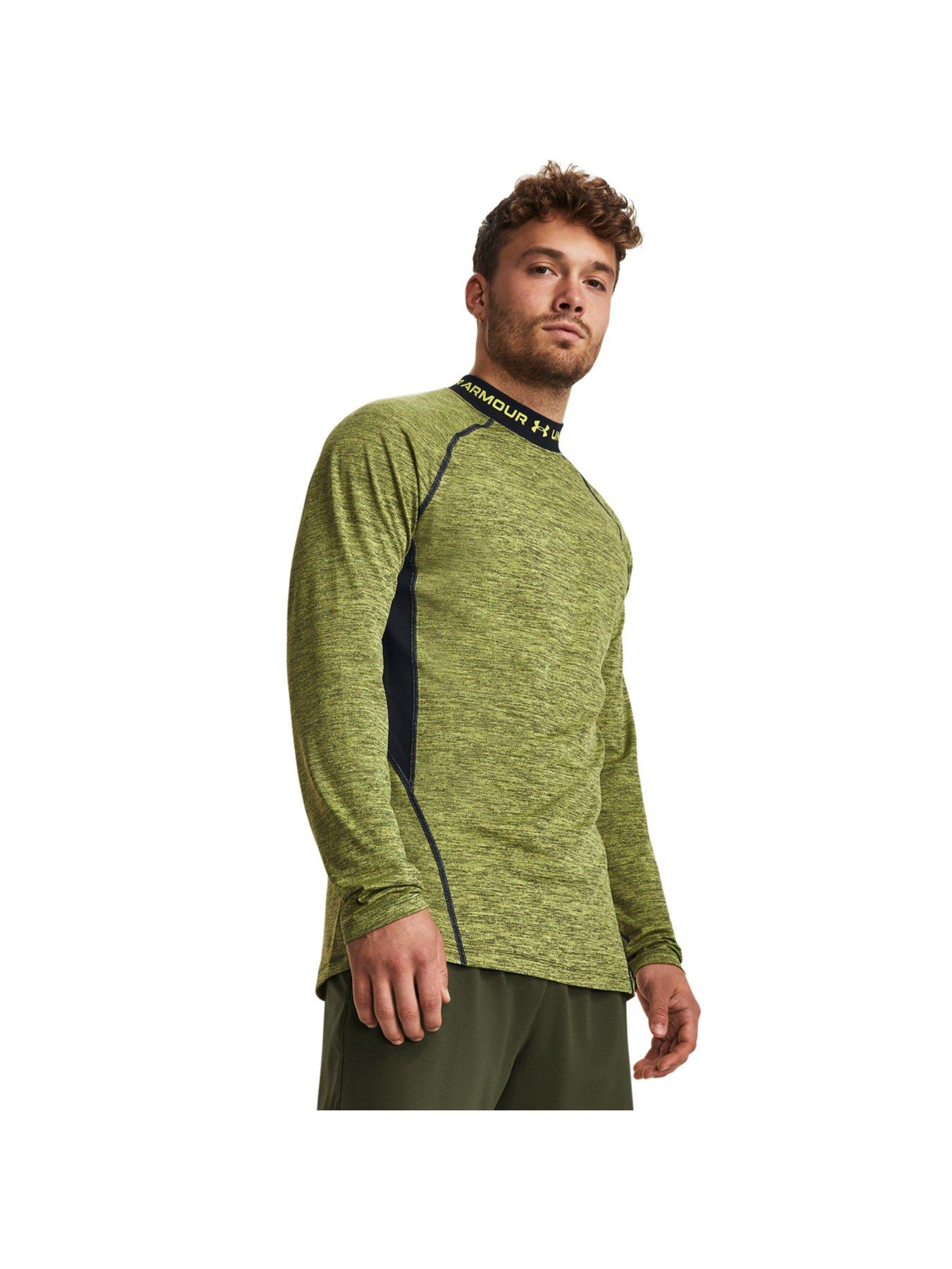 UNDER ARMOUR Men's Training ColdGear® Armour Twist Mock Neck Long Sleeve  Top - Yellow