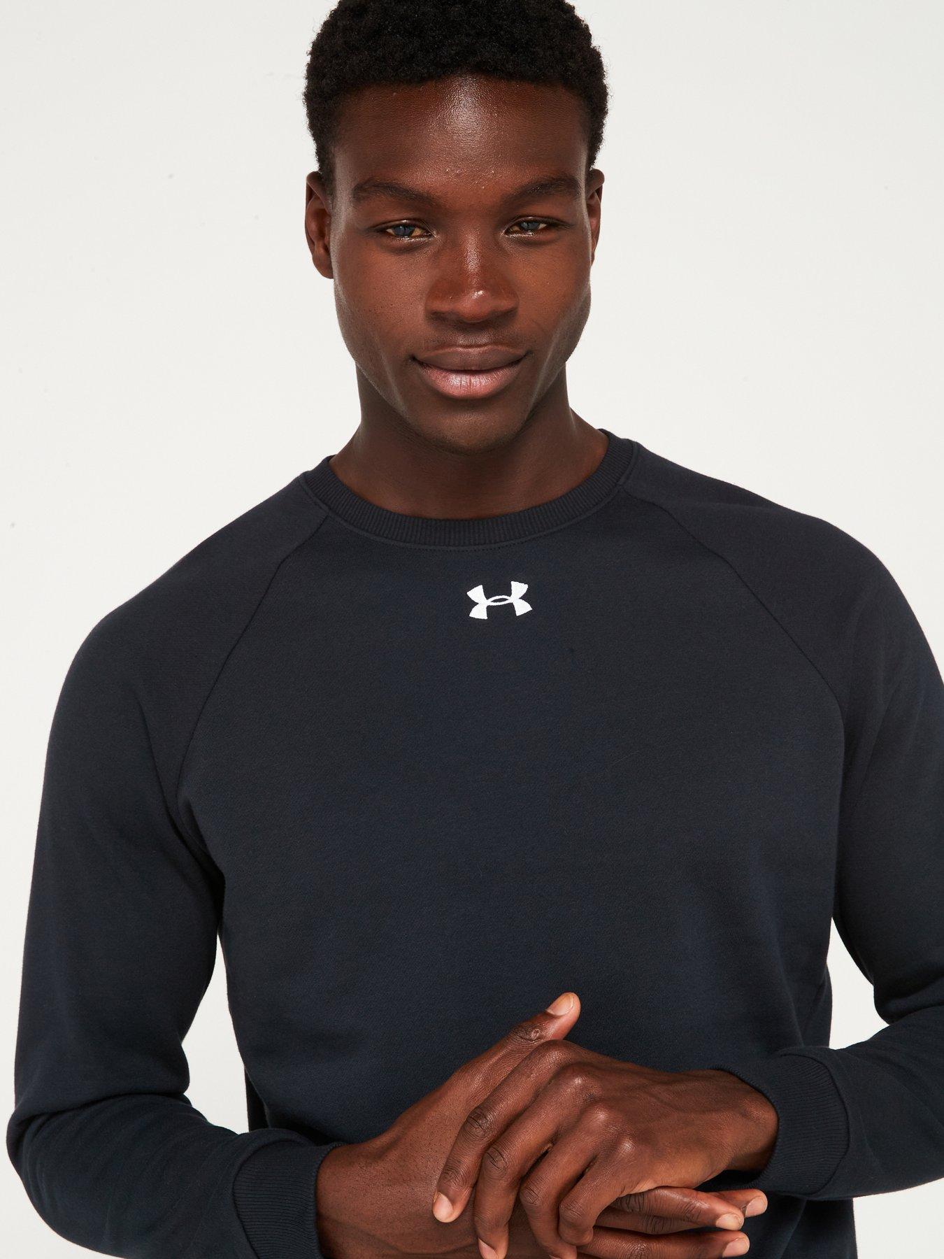 under-armour-mens-training-rival-fleece-crew-sweat-blackwhiteoutfit