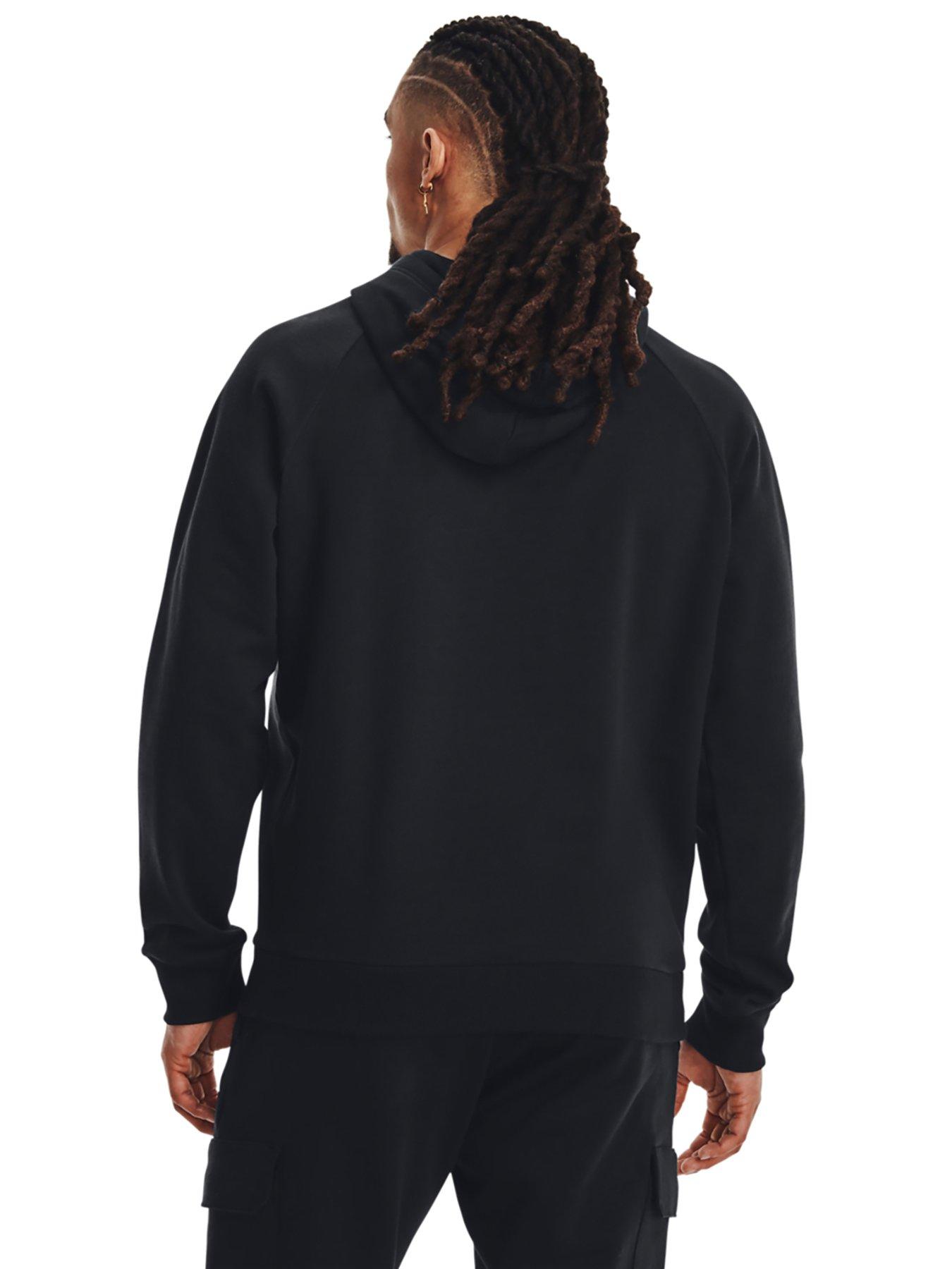 under-armour-mens-training-rival-fleece-hoodie-blackwhitestillFront