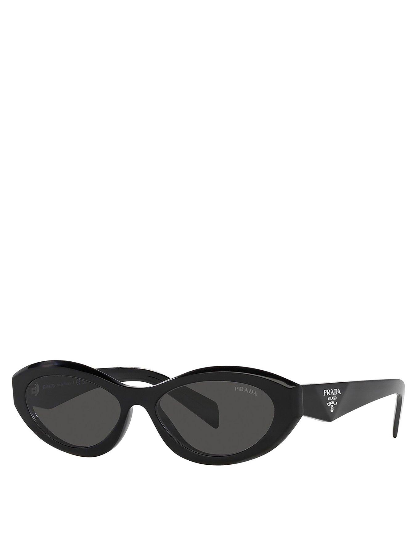 Prada Irregular Acetate Sunglasses Black