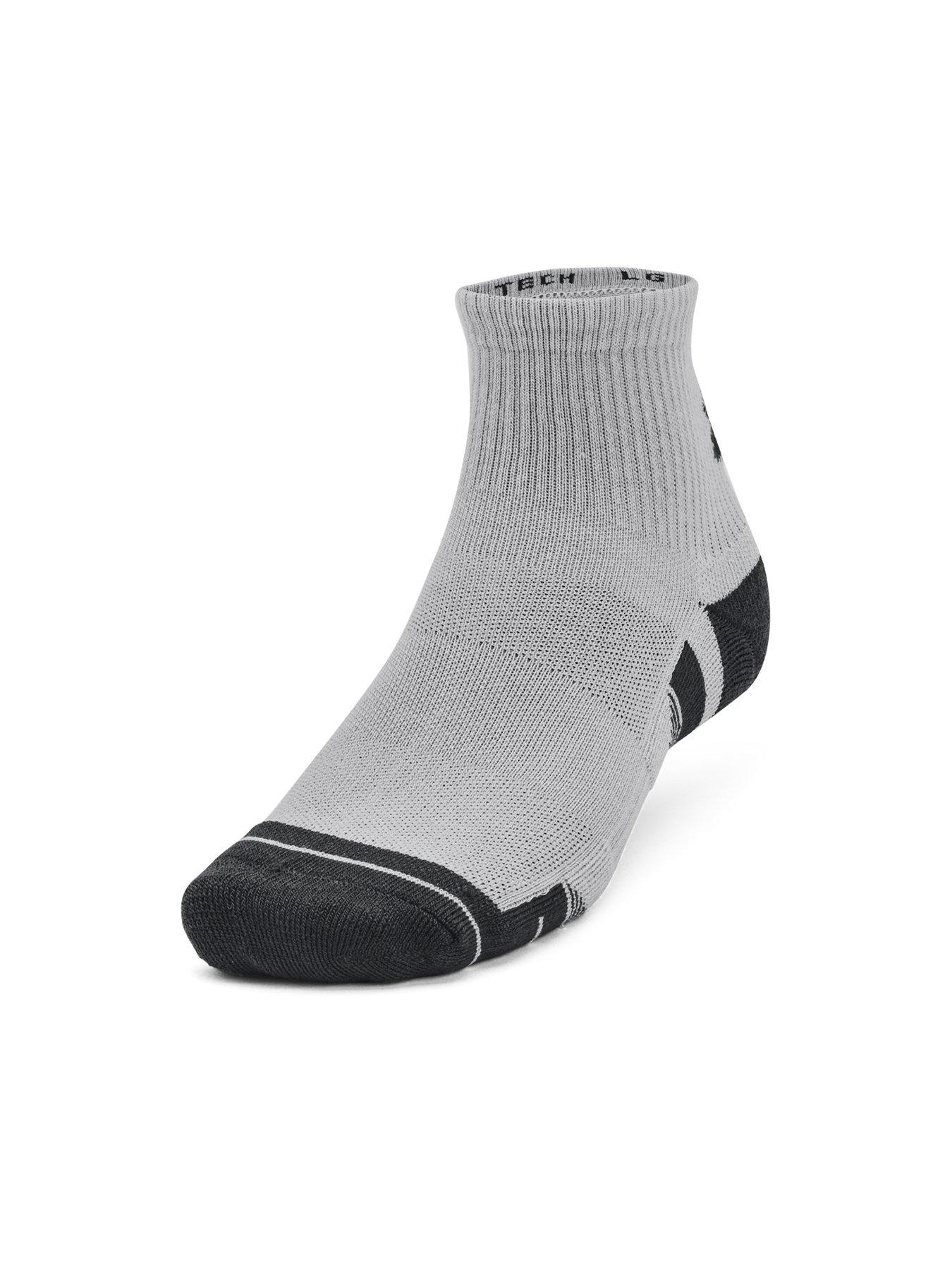 UNDER ARMOUR Performance Tech 3pk Quarter Socks - Grey