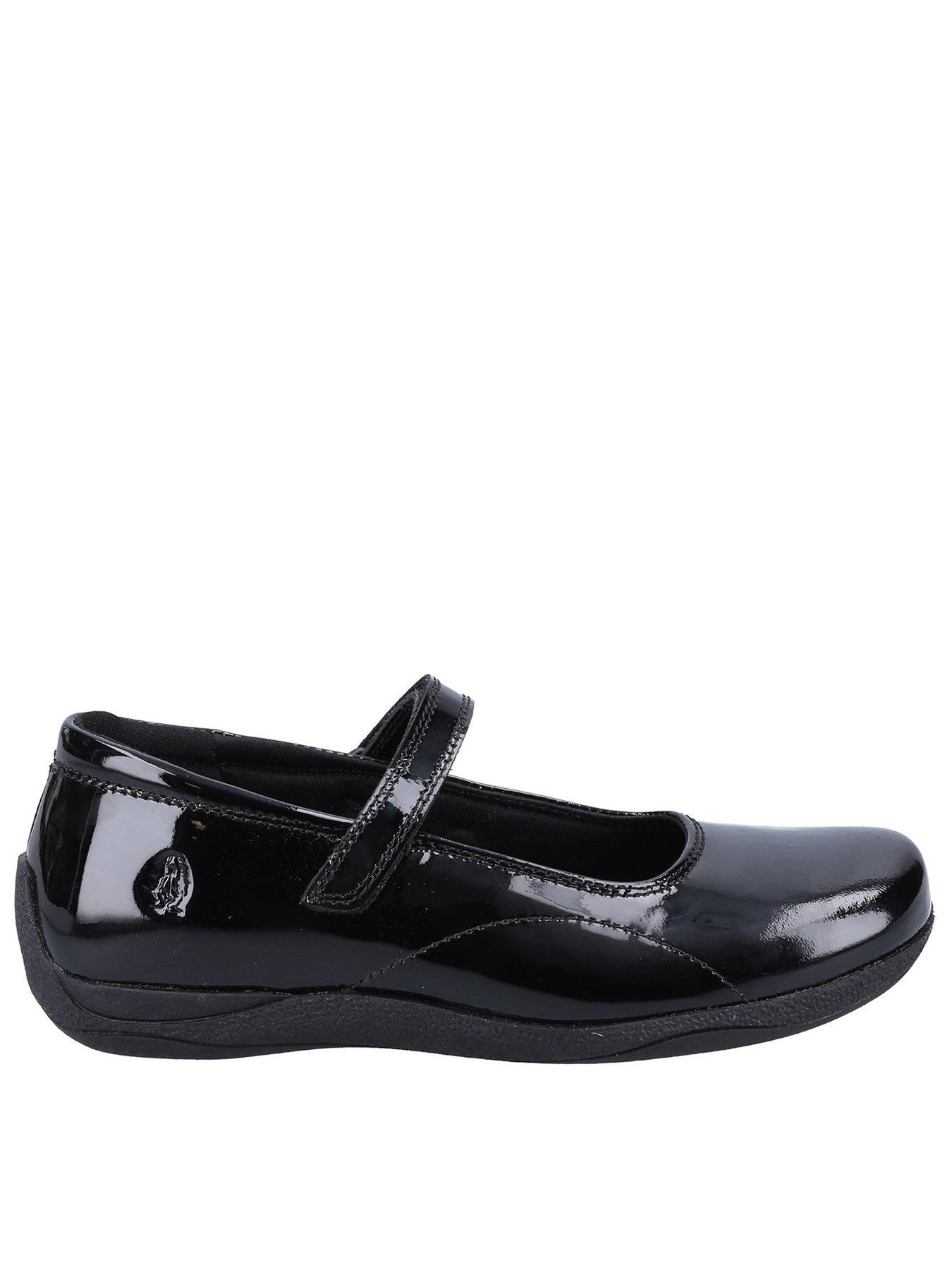 Hush Puppies Aria Patent Snr School Shoe - Black