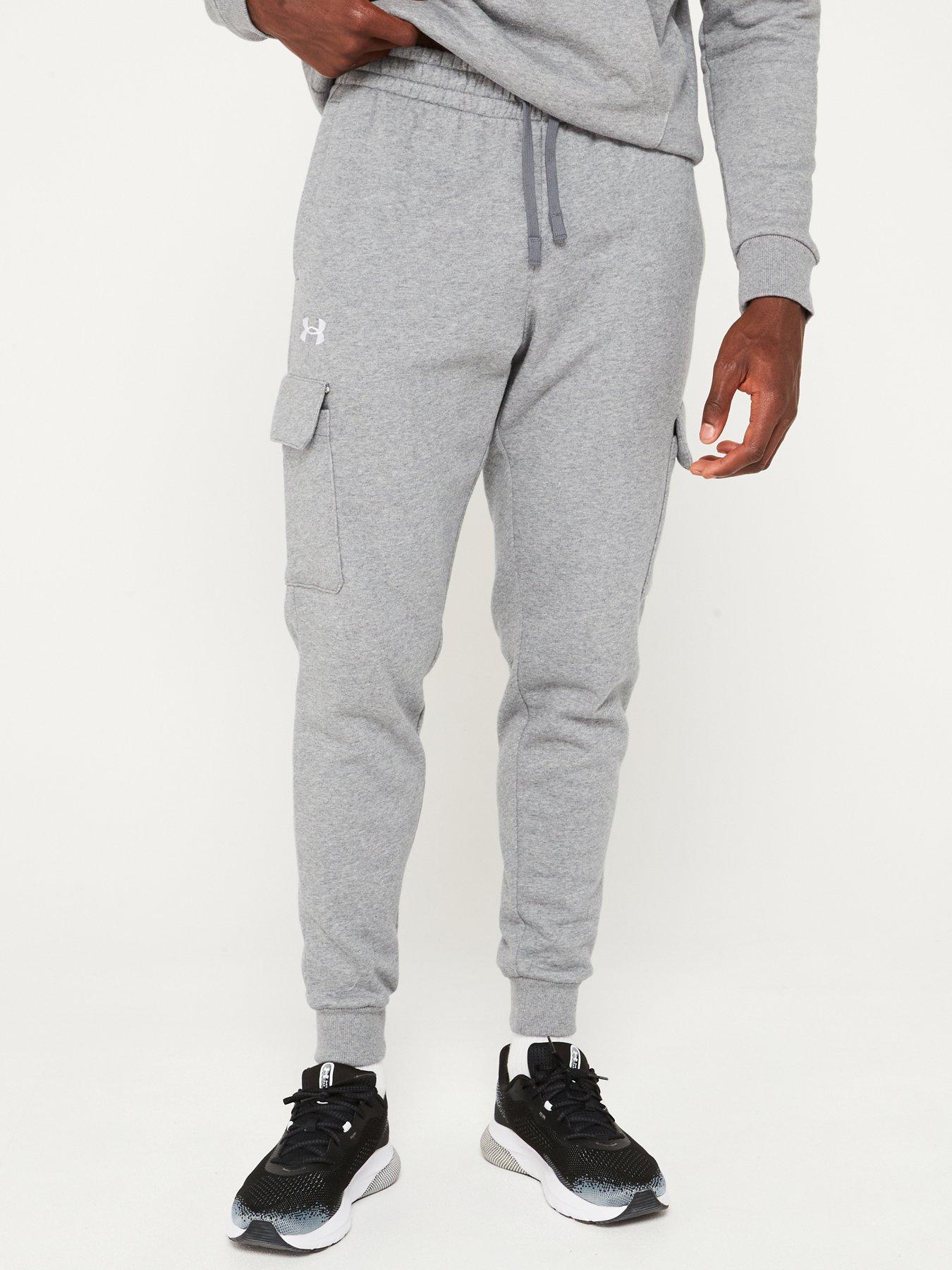 UNDER ARMOUR Mens Training Rival Fleece Cargo Joggers - Grey