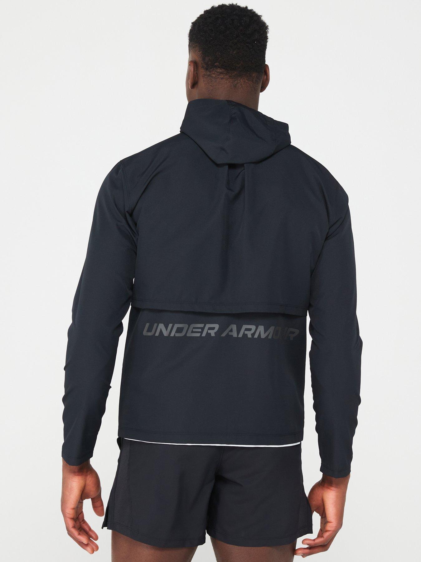 Image 2 of 6 of UNDER ARMOUR Men's Running Storm Hooded Jacket - Black/Grey