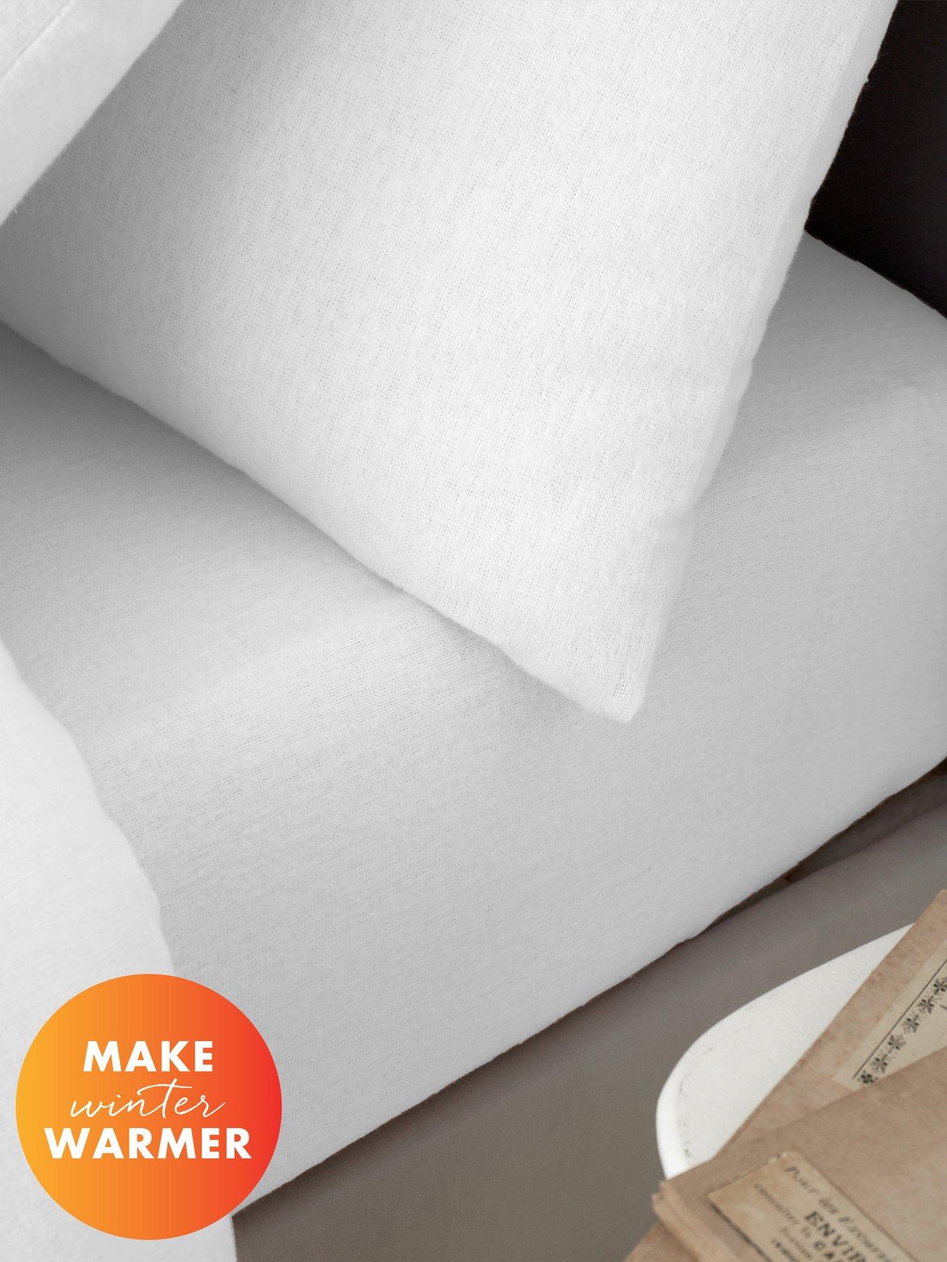 undefined Brushed 100% Cotton Fitted Sheet