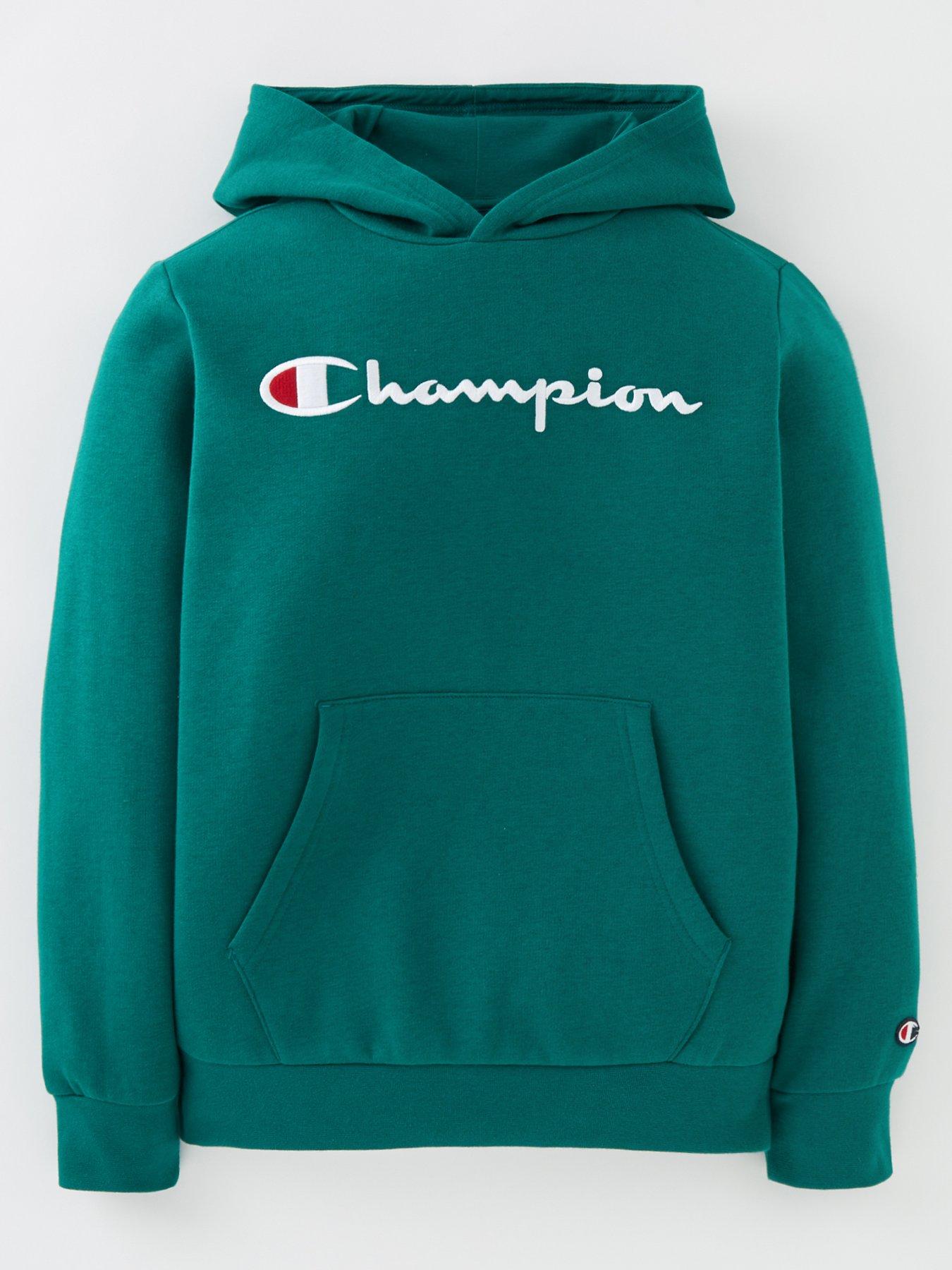 Navy green store champion hoodie