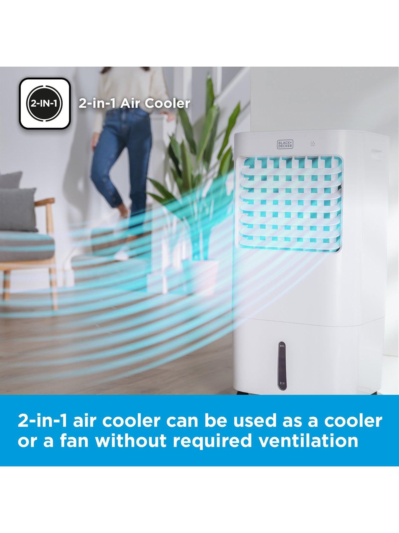Image 3 of 6 of Black & Decker 15L Portable 2-in-1 Air Cooler, 3 Modes, 3 Speed Settings, 8 Hour Timer, Remote Control, 65W, White, BXAC65007GB