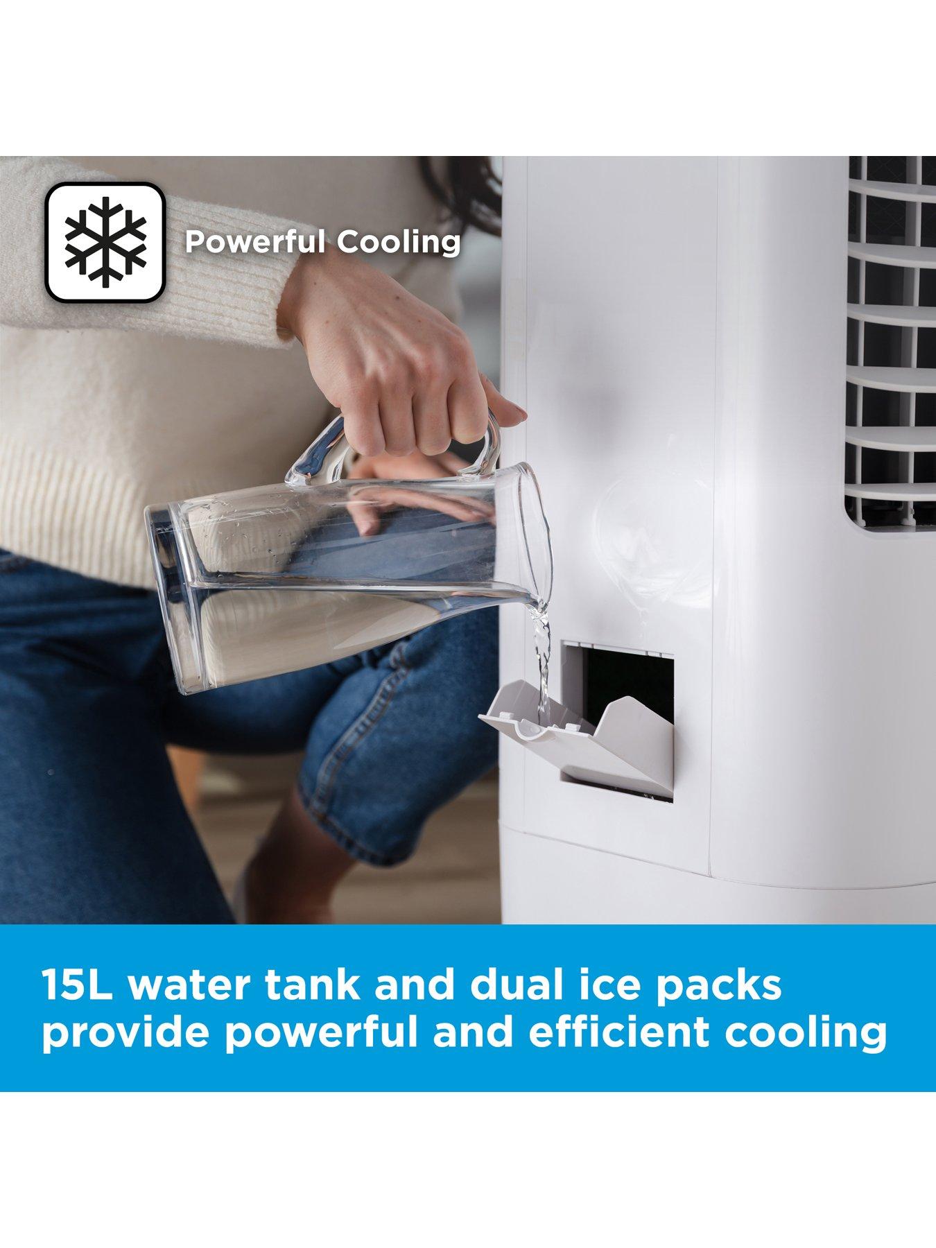Image 5 of 6 of Black & Decker 15L Portable 2-in-1 Air Cooler, 3 Modes, 3 Speed Settings, 8 Hour Timer, Remote Control, 65W, White, BXAC65007GB