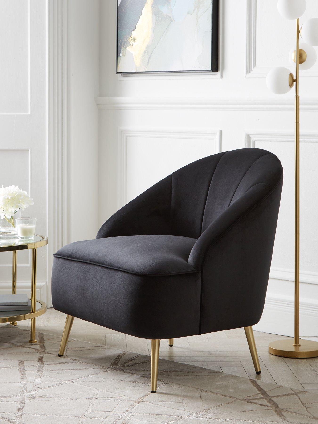 very-home-cali-accent-chair-blackfront