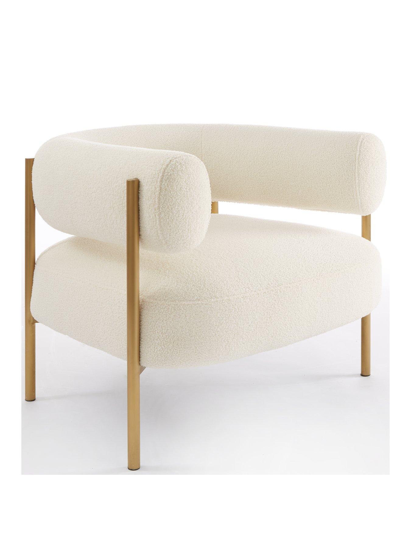 Image 3 of 7 of Very Home Icon Boucle Fabric&nbsp;Accent Chair - Cream