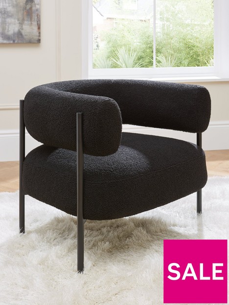 very-home-icon-boucle-fabricnbspaccent-chair-black