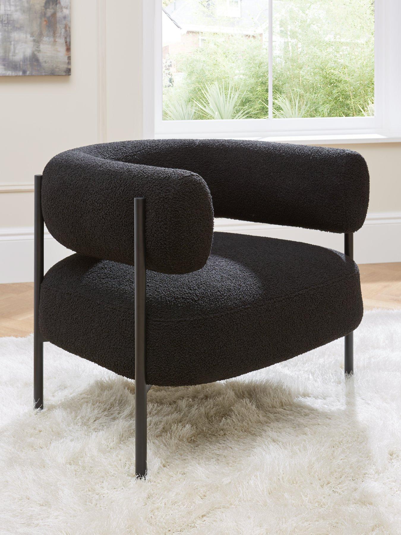 very-home-icon-boucle-fabricnbspaccent-chair-black