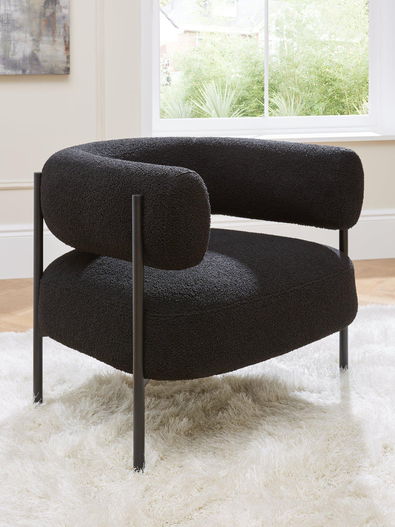 The Very Collection Icon Boucle Fabric Accent Chair - Black
