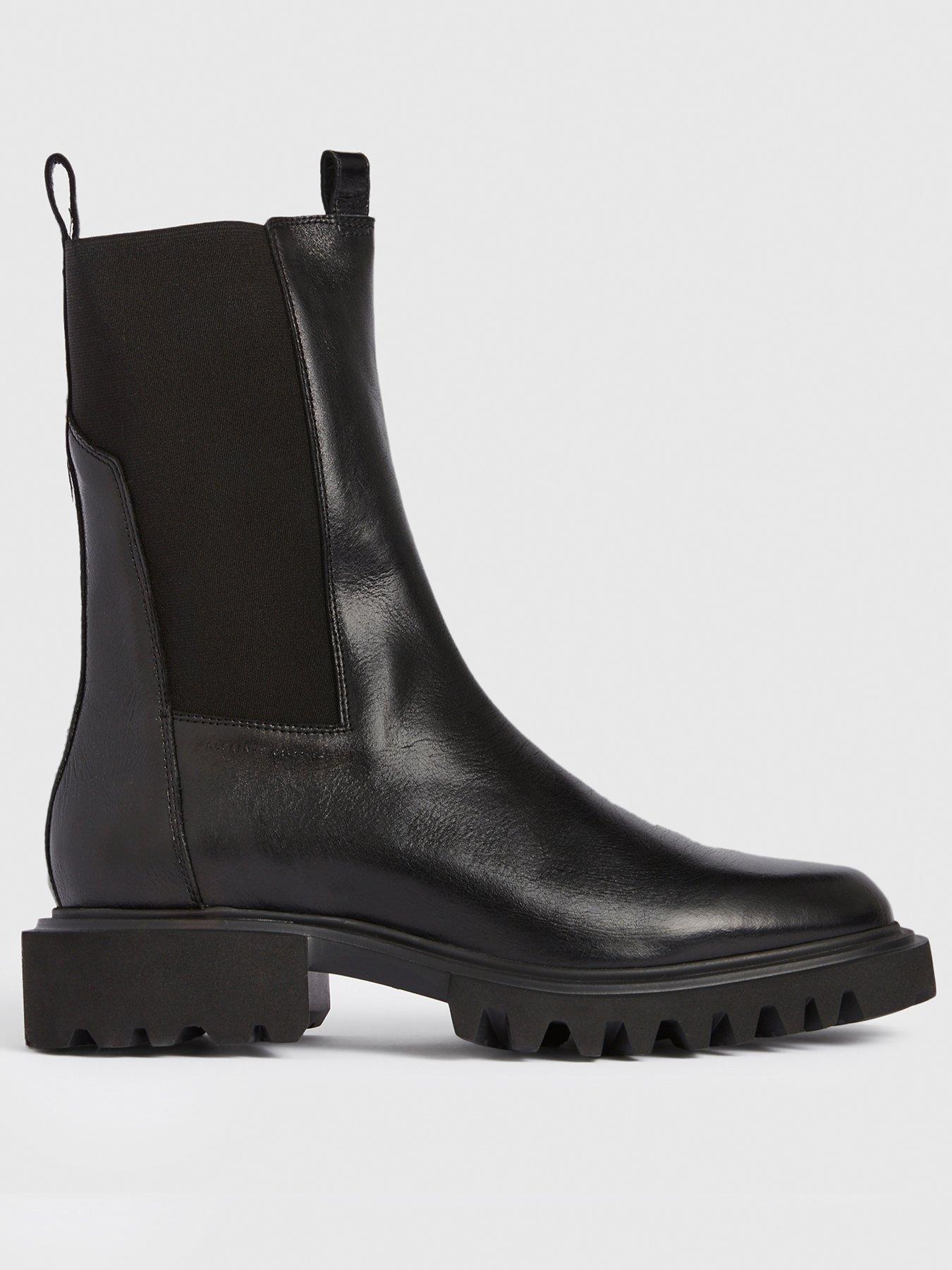 Image 1 of 6 of AllSaints Hallie Boots - Black