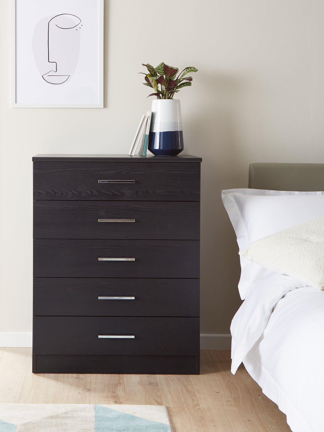 Image 1 of 7 of The Very Collection Panama 5 Drawer Chest - Black&nbsp;- FSC&reg; Certified