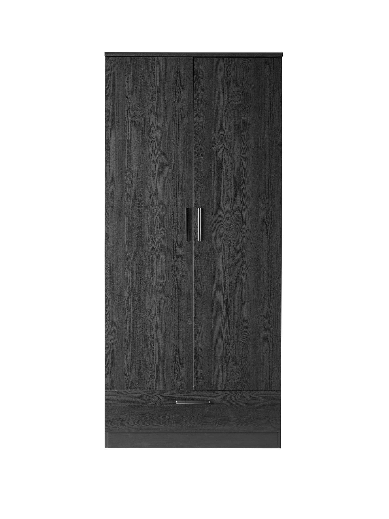 Image 2 of 7 of The Very Collection Panama 2 Door 1 Drawer Wardrobe - Black&nbsp;- FSC&reg; Certified