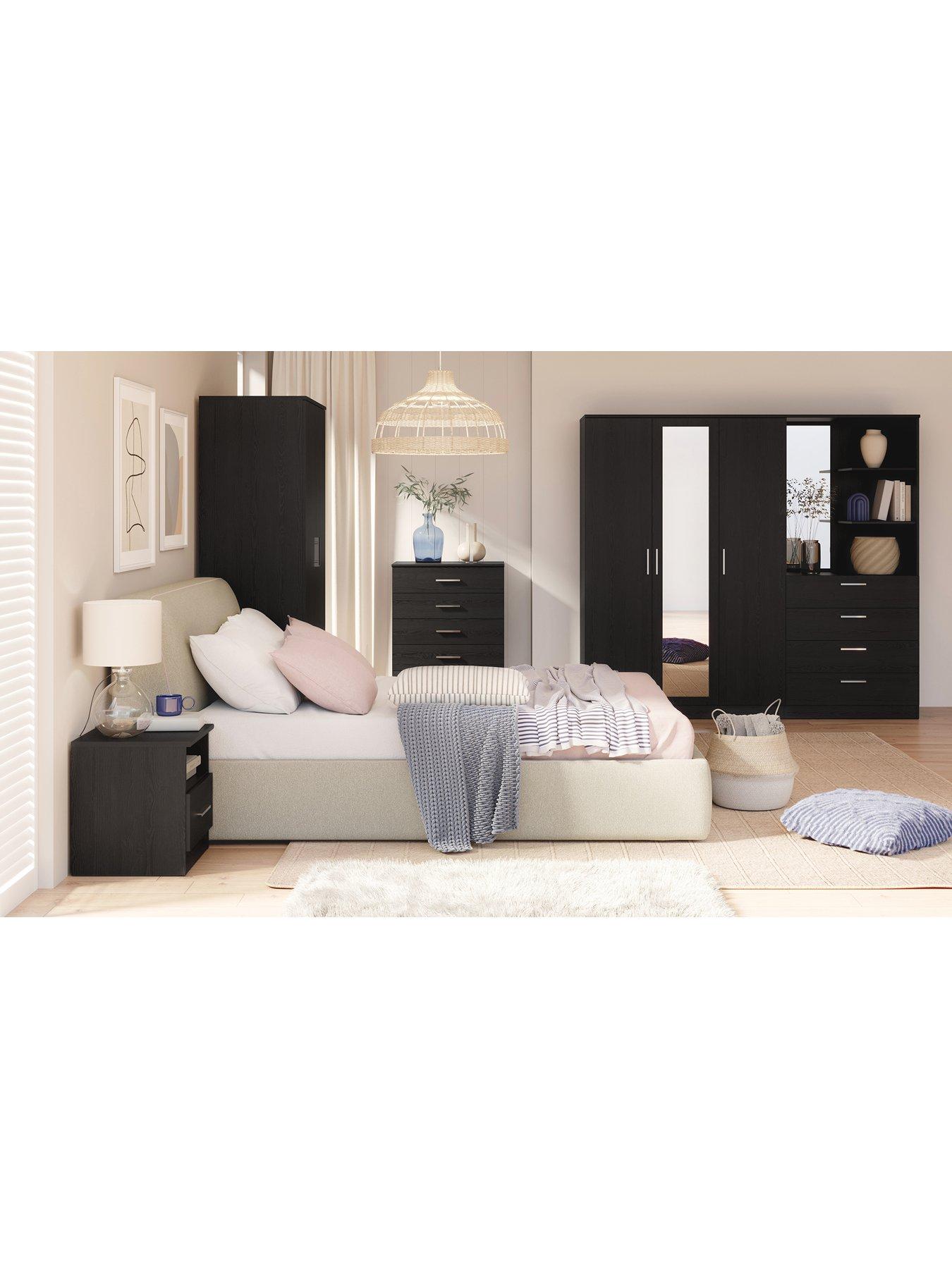 Image 6 of 7 of The Very Collection Panama 2 Door 1 Drawer Wardrobe - Black&nbsp;- FSC&reg; Certified