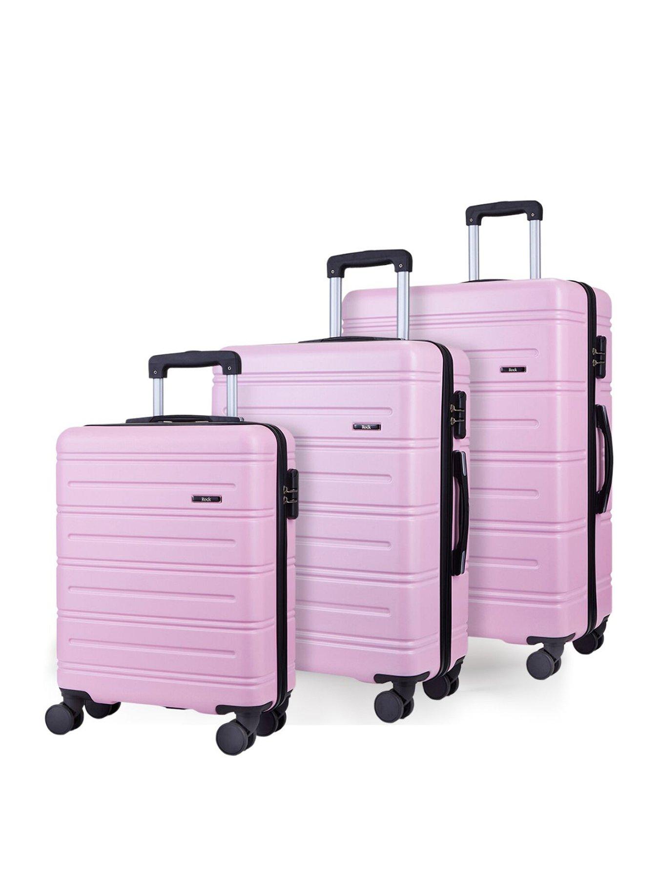 Image 1 of 6 of Rock Luggage Lisbon 3 Pc Set Pink