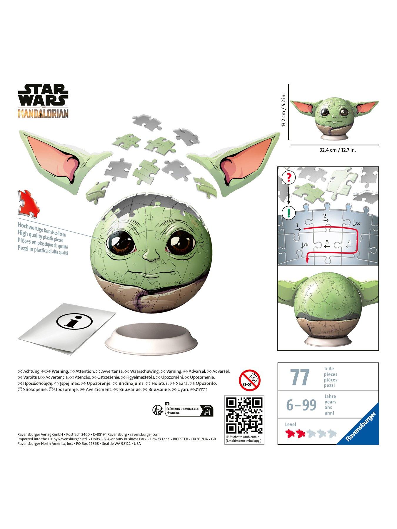 Image 4 of 5 of Ravensburger Ravensburger Star Wars The Mandalorian Grogu with Ears 72 piece 3D Jigsaw Puzzle