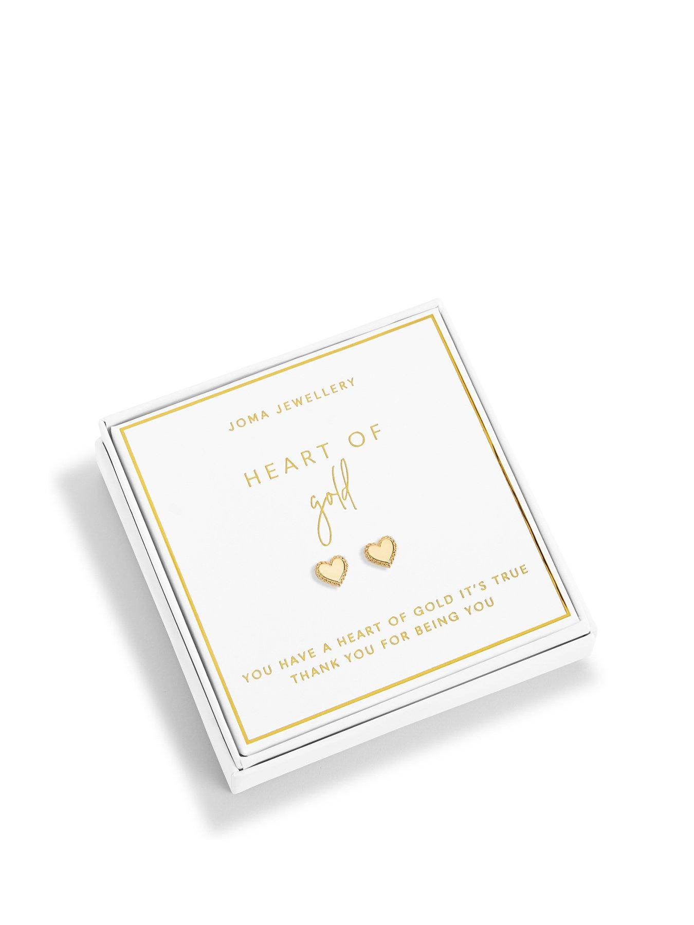 Image of Joma Jewellery Beautifully Boxed Heart Of Gold Earrings In Gold Plating