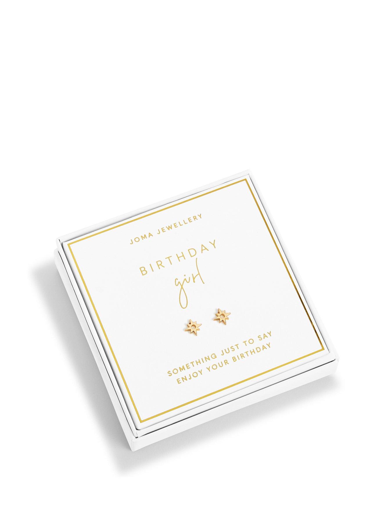 Joma Jewellery Beautifully Boxed Birthday Girl Earrings In Gold Plating